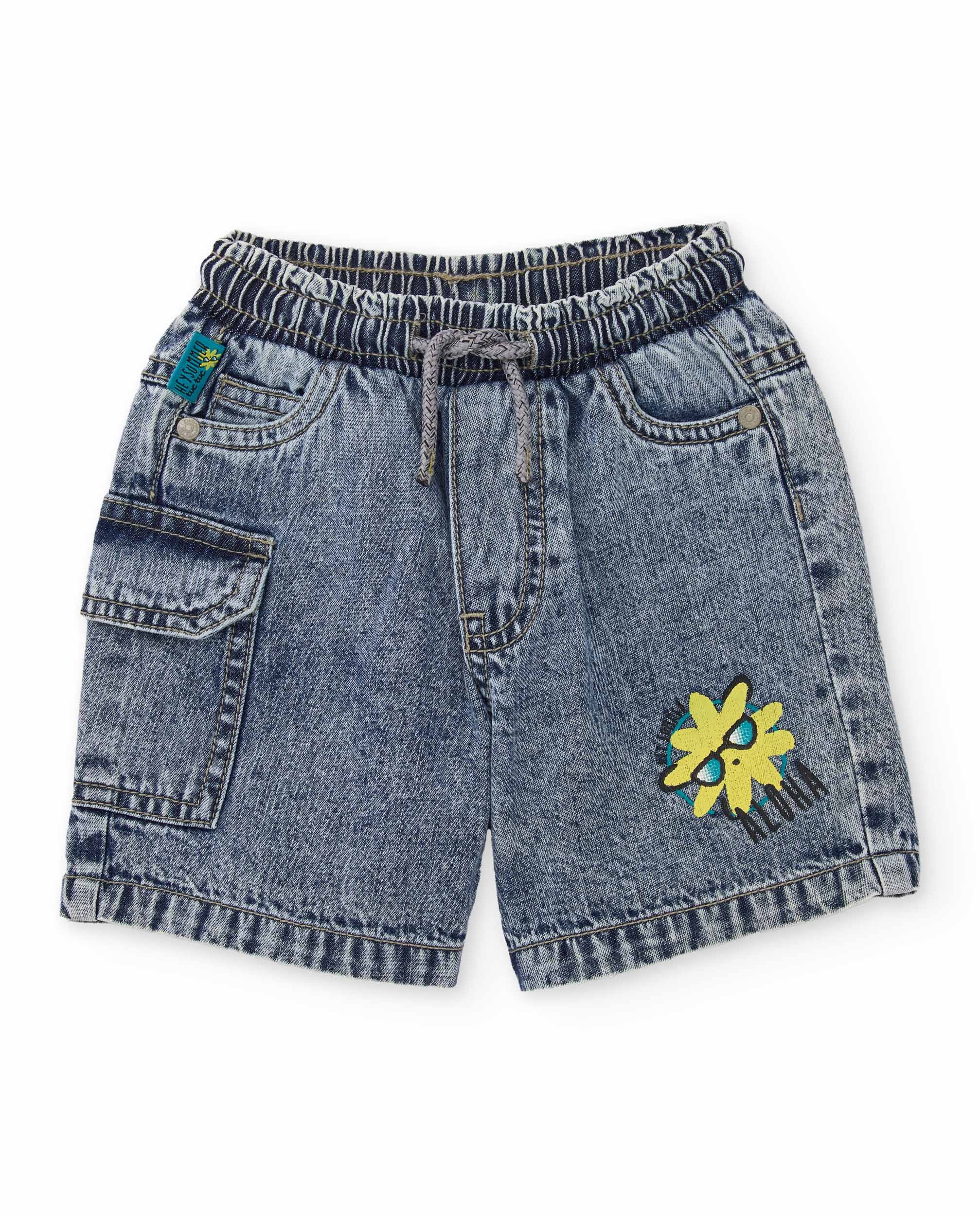 Imagen 3 de Bermuda de niño de plana en denim - Tuc tuc - Azul denim Azul denim