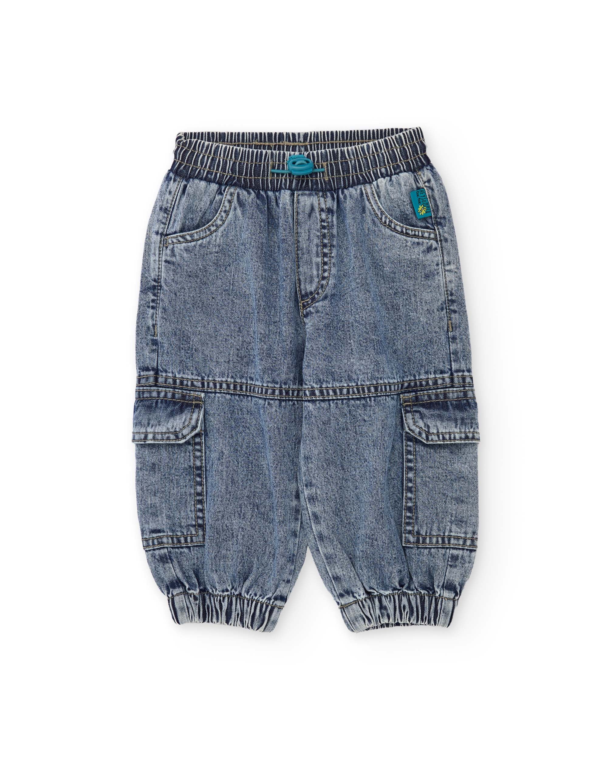 Imagen 1 de Pantalones de niño de plana en denim Azul denim