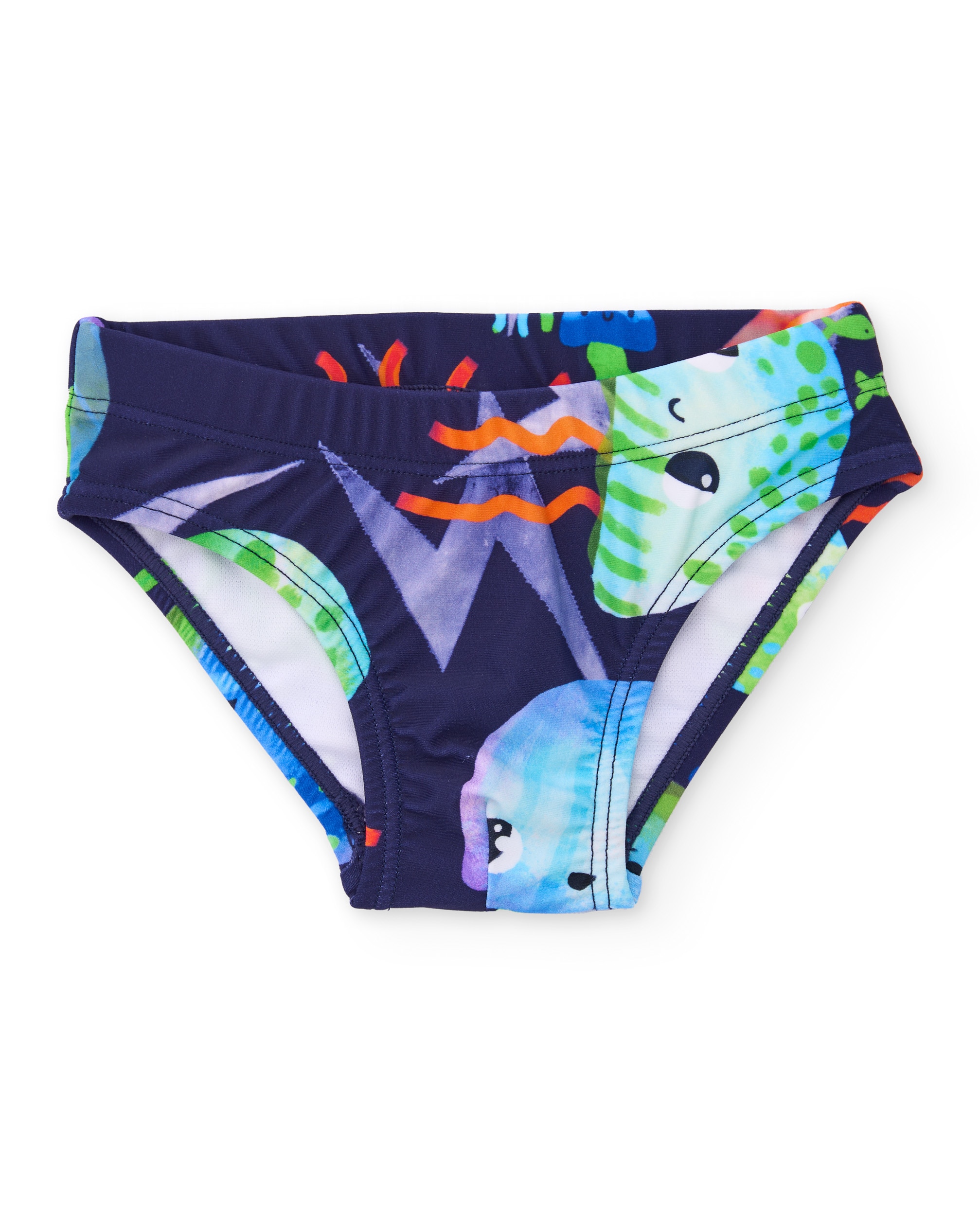 Imagen 0 de Bañador de niño de punto de ispiración marina Azul marino