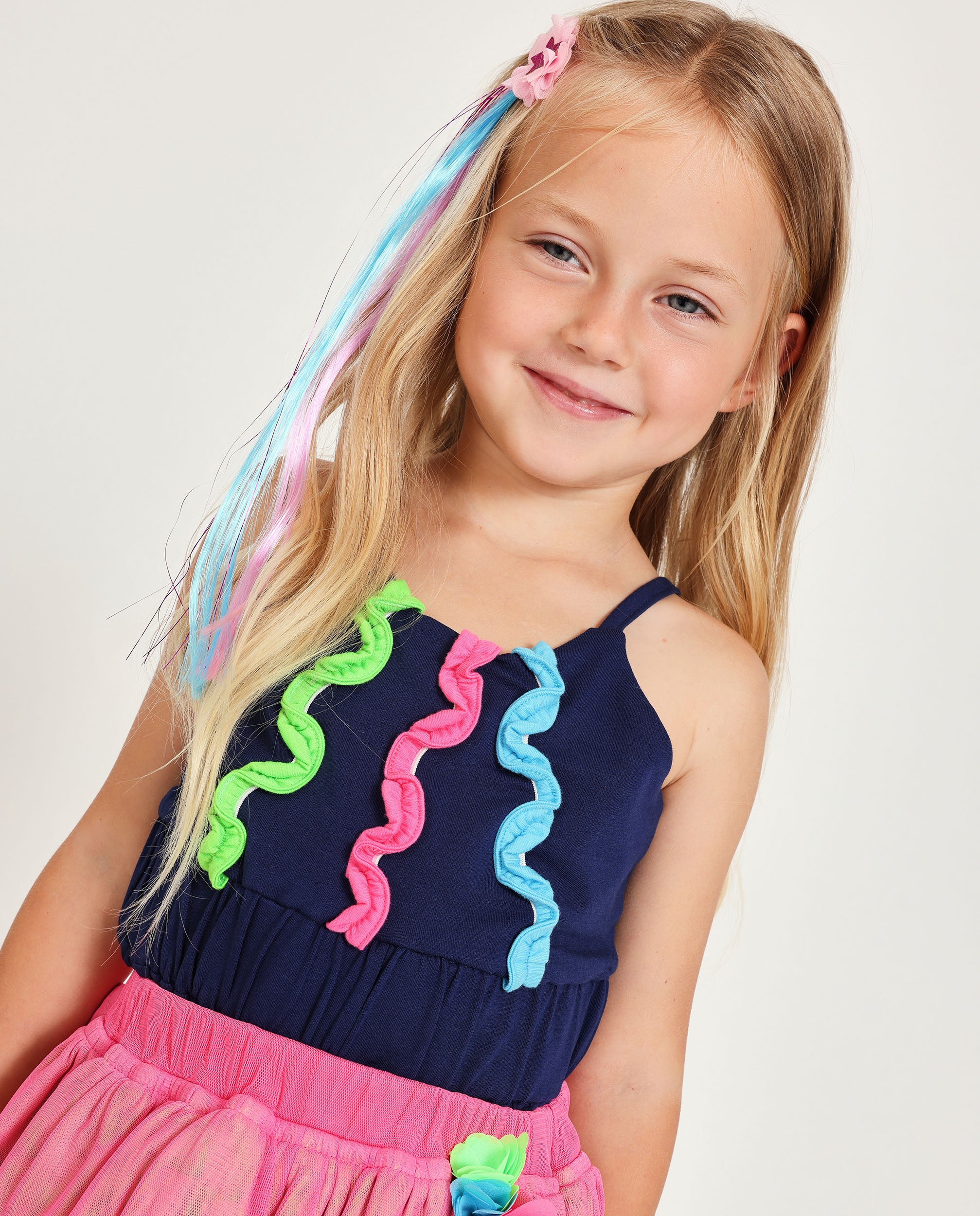 Imagen 2 de Camiseta de niña de punto con tiras fruncidas - Tuc tuc - Marino Marino