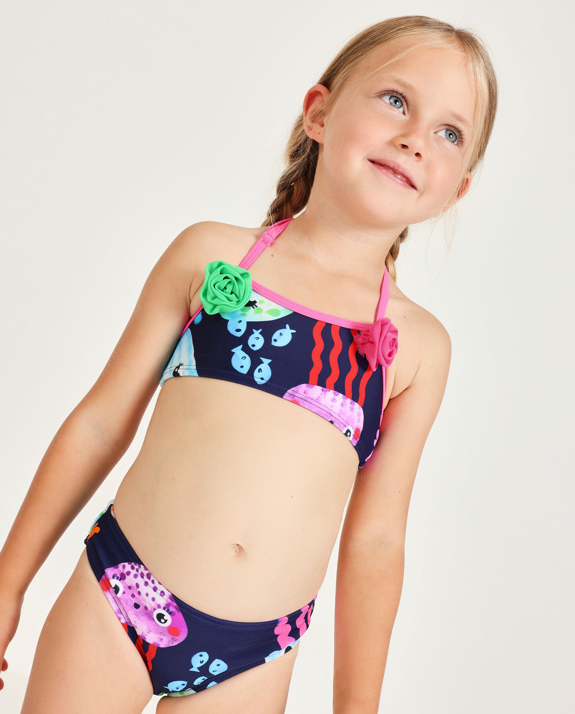 Imagen 2 de Bikini de niña de punto y flores aplicadas - Tuc tuc - Marino Marino
