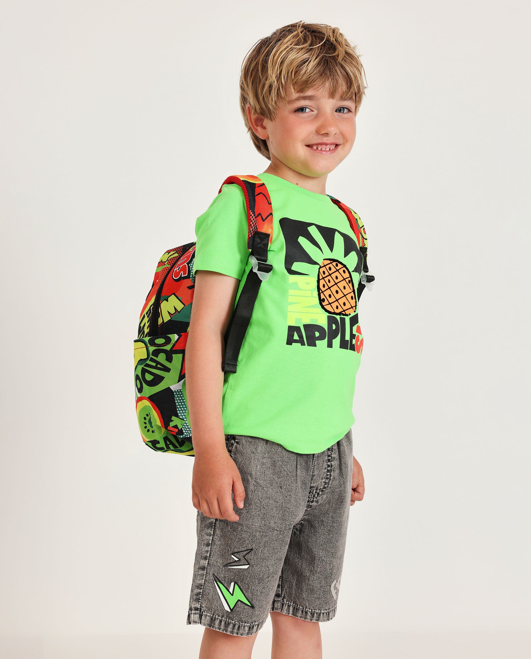 Imagen 0 de Camiseta de niño de punto con cierre en hombro Verde