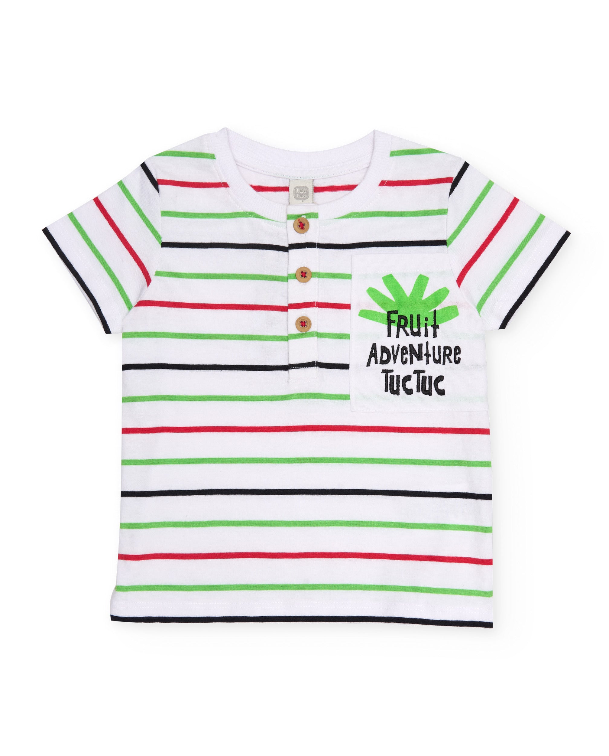 Imagen 1 de Camiseta de niño de punto con disenyo de rayas Blanco