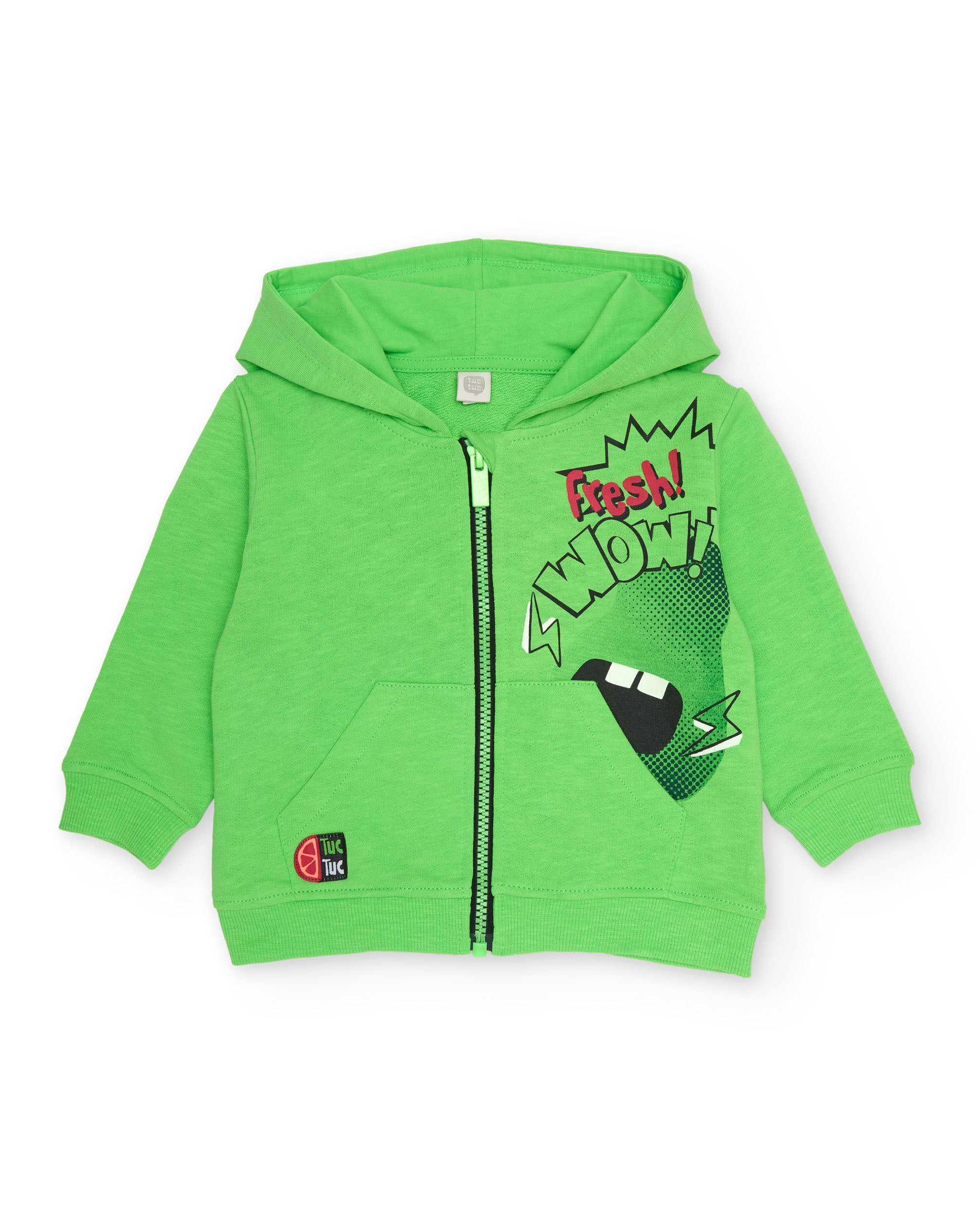 Imagen 0 de Sudadera de niño de punto con bolsillo tipo canguro Verde