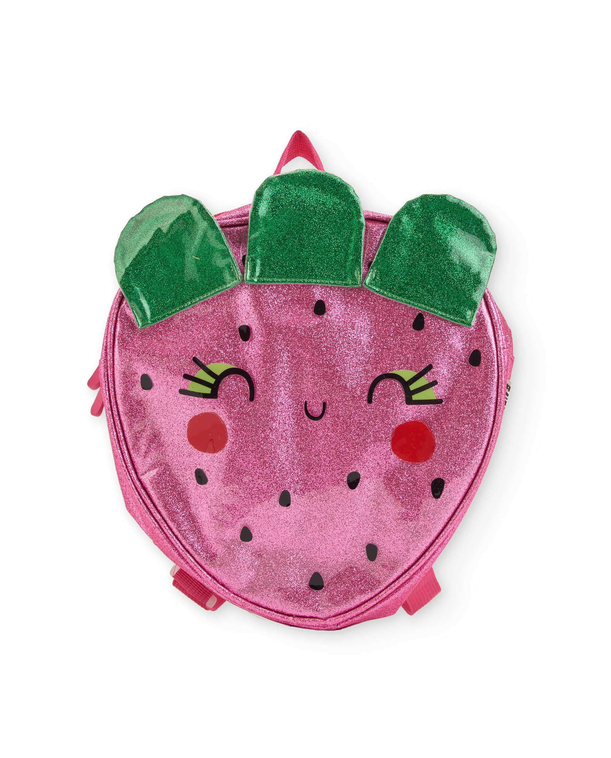 Imagen 0 de Mochila de niña de plana con acabado brillante Rosa / Verde