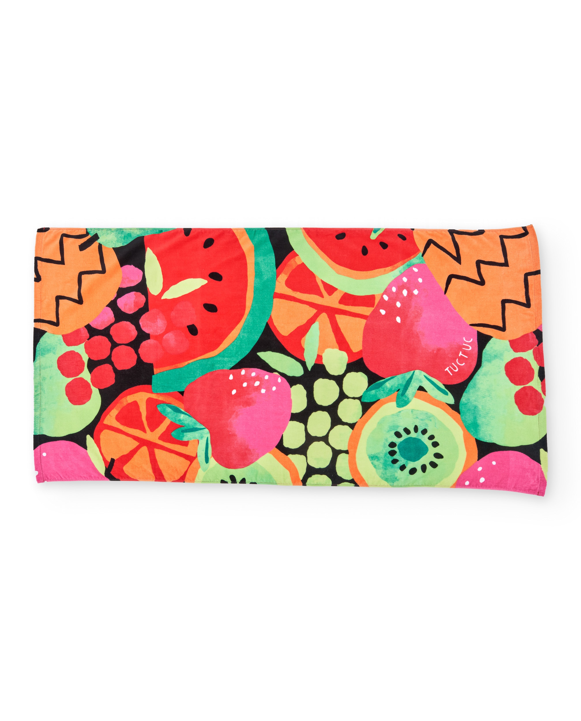 Imagen 0 de Toalla de niña de punto con estampado de frutas Rojo