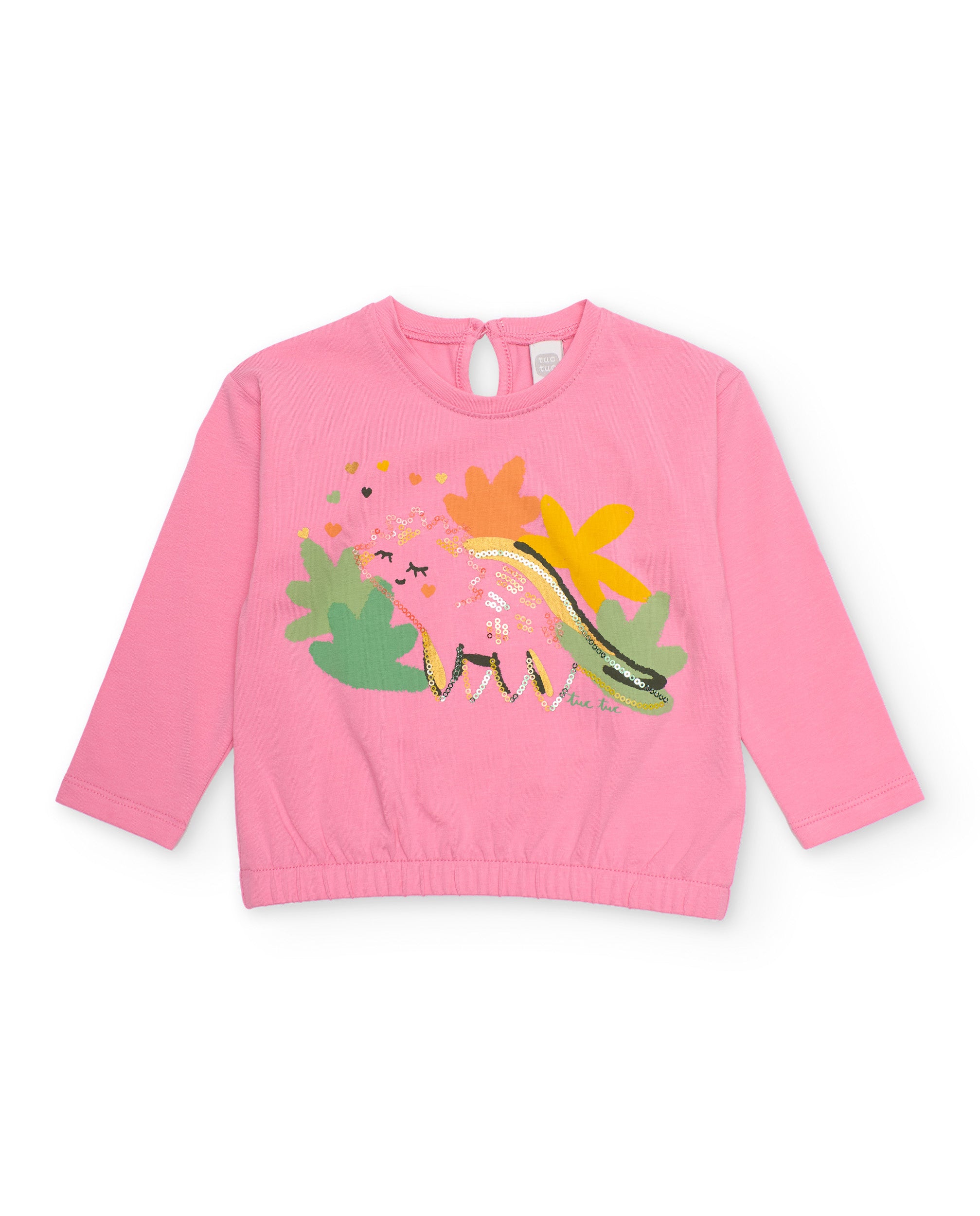 Imagen 3 de Camiseta de niña de punto y detalles de lentejuelas - Tuc tuc - Rosa Rosa