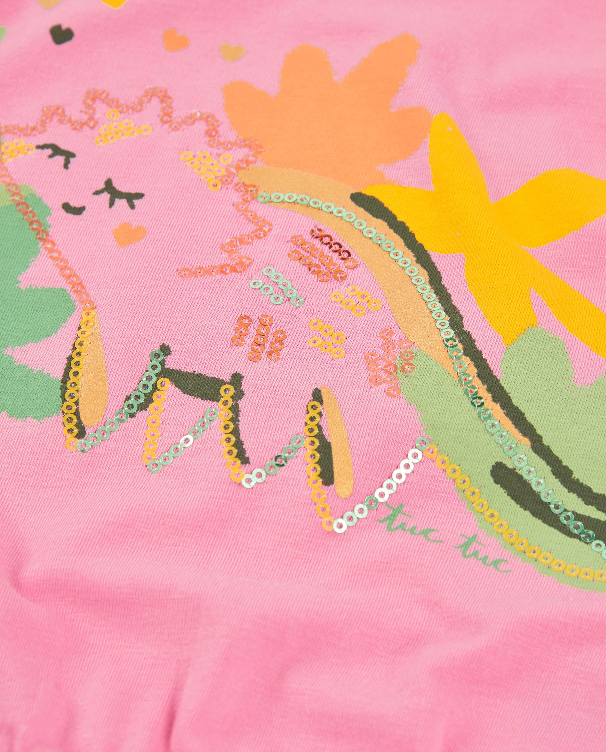 Imagen 5 de Camiseta de niña de punto y detalles de lentejuelas - Tuc tuc - Rosa Rosa