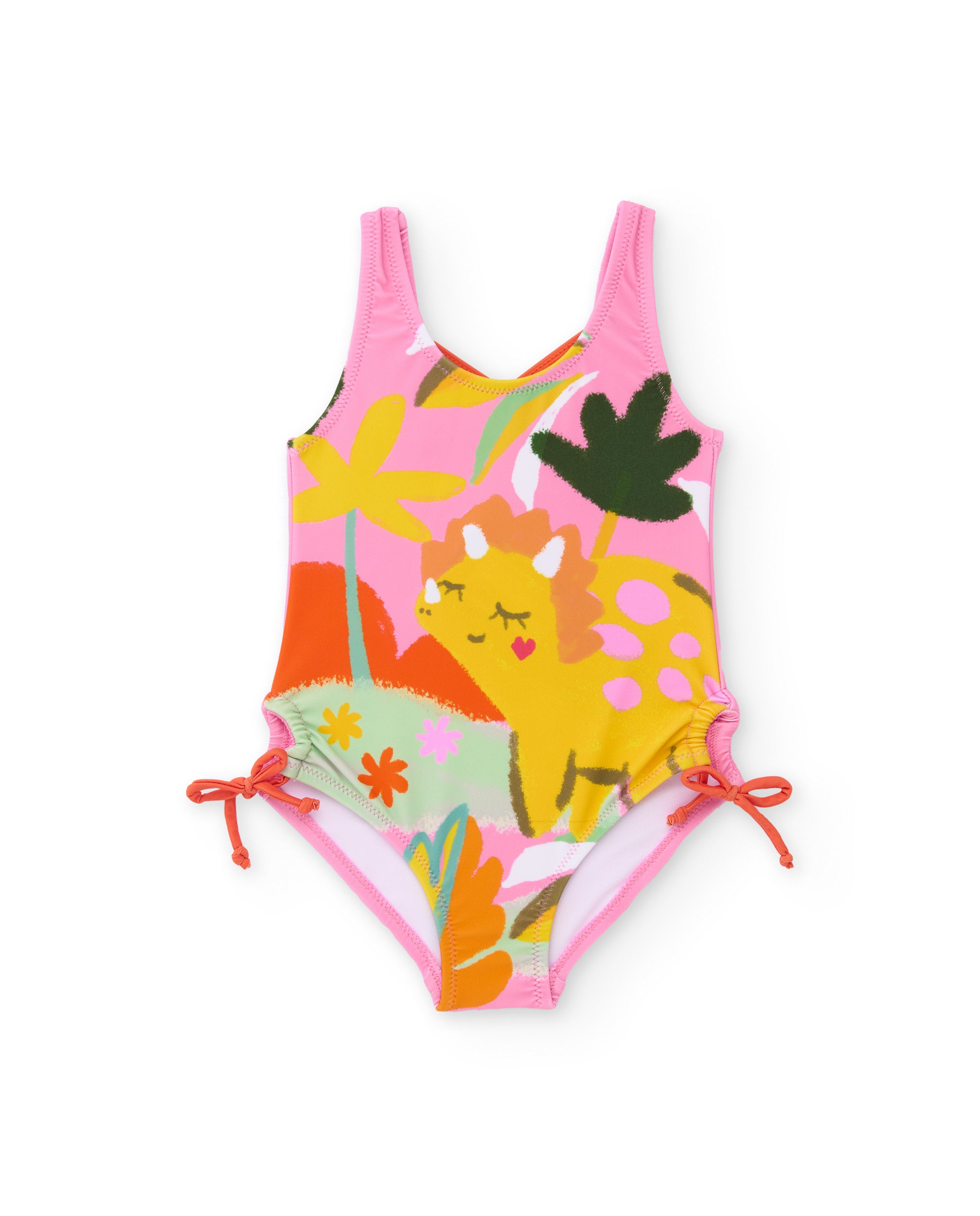 Bañador de niña de punto con lazos laterales - Tuc tuc - Rosa Rosa-3