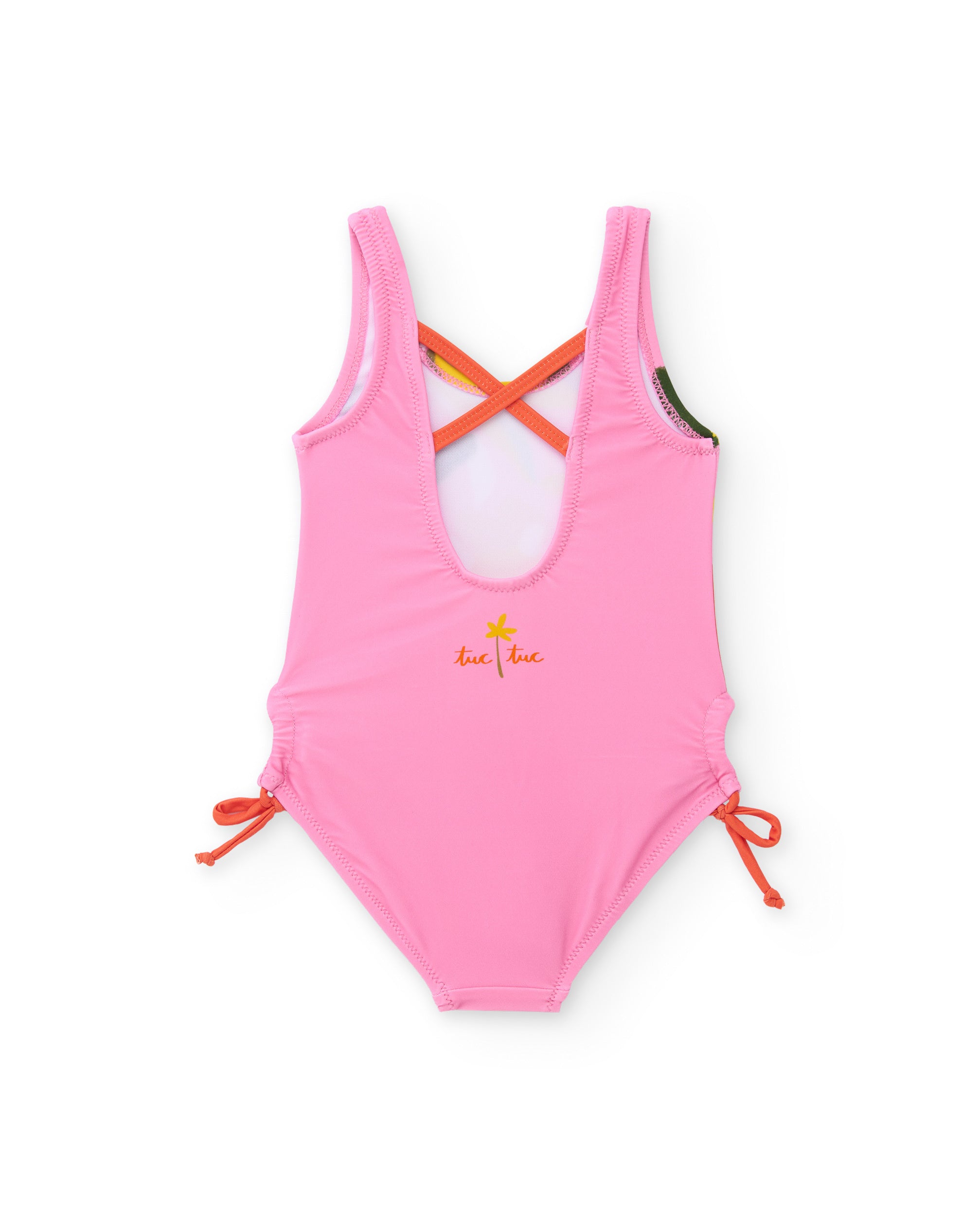 Bañador de niña de punto con lazos laterales - Tuc tuc - Rosa Rosa-2
