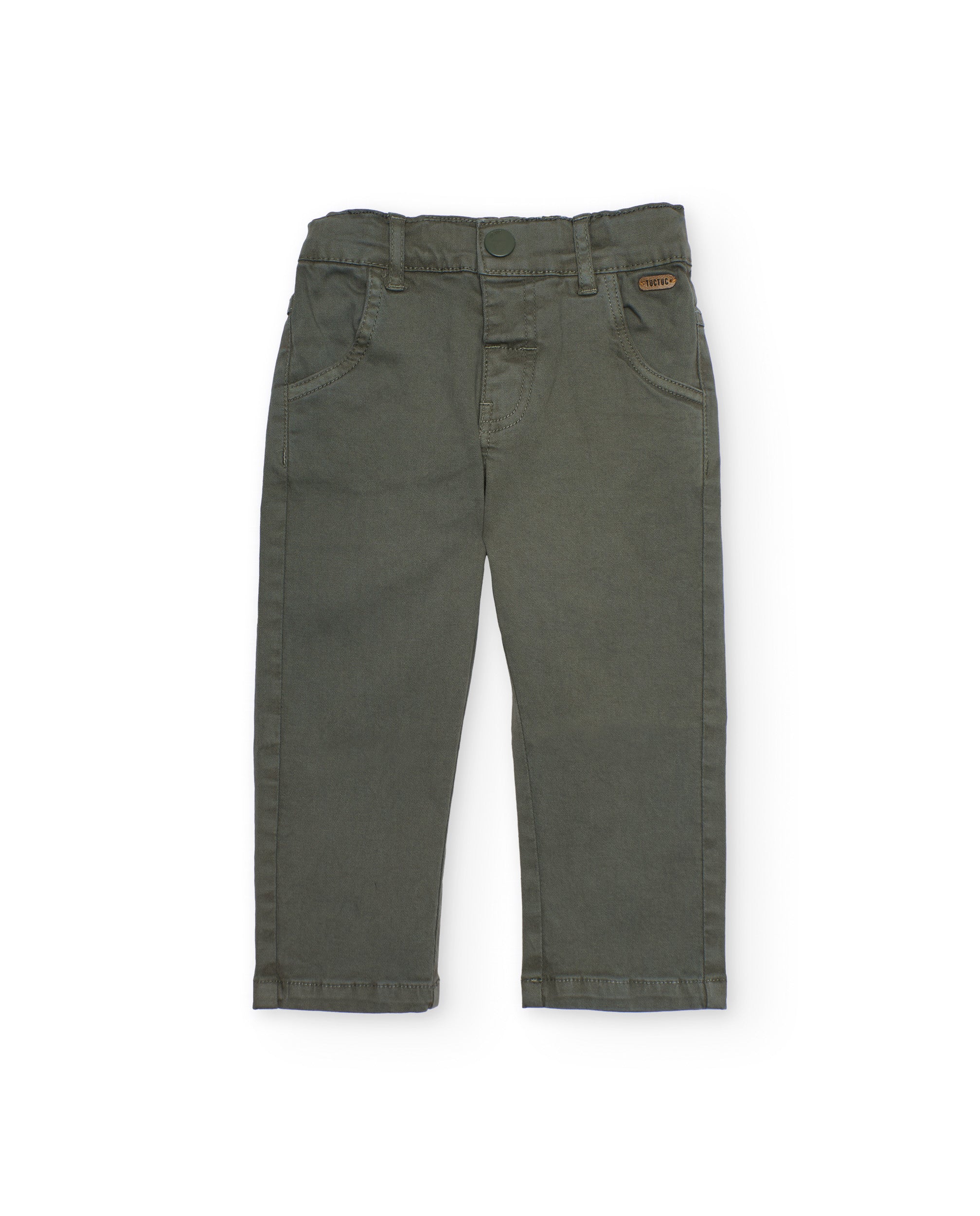 Pantalones de niño de plana y cintura con ajuste interno - Tuc tuc - Verde Verde-1
