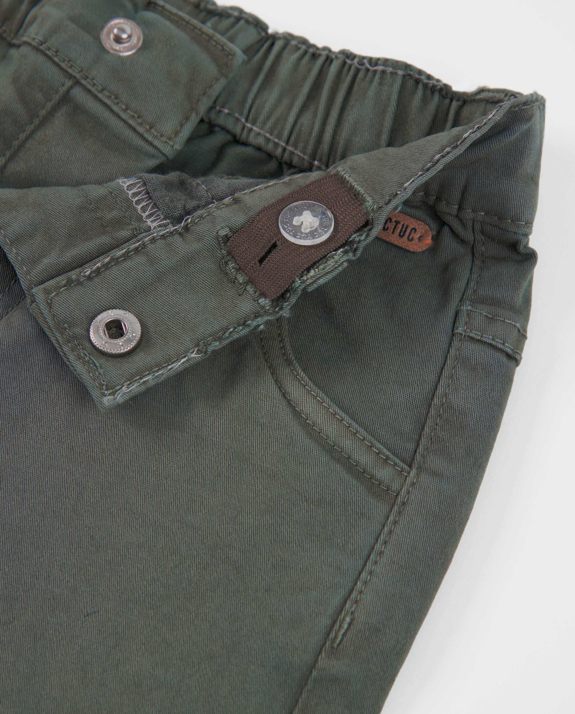 Pantalones de niño de plana y cintura con ajuste interno - Tuc tuc - Verde Verde-4