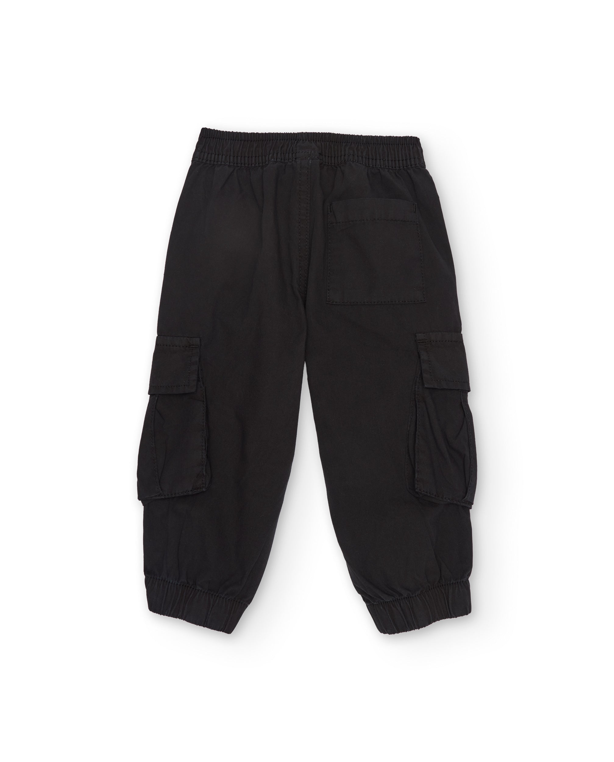 Pantalones de niño de plana y diseño cargo - Tuc tuc - Negro Negro-2