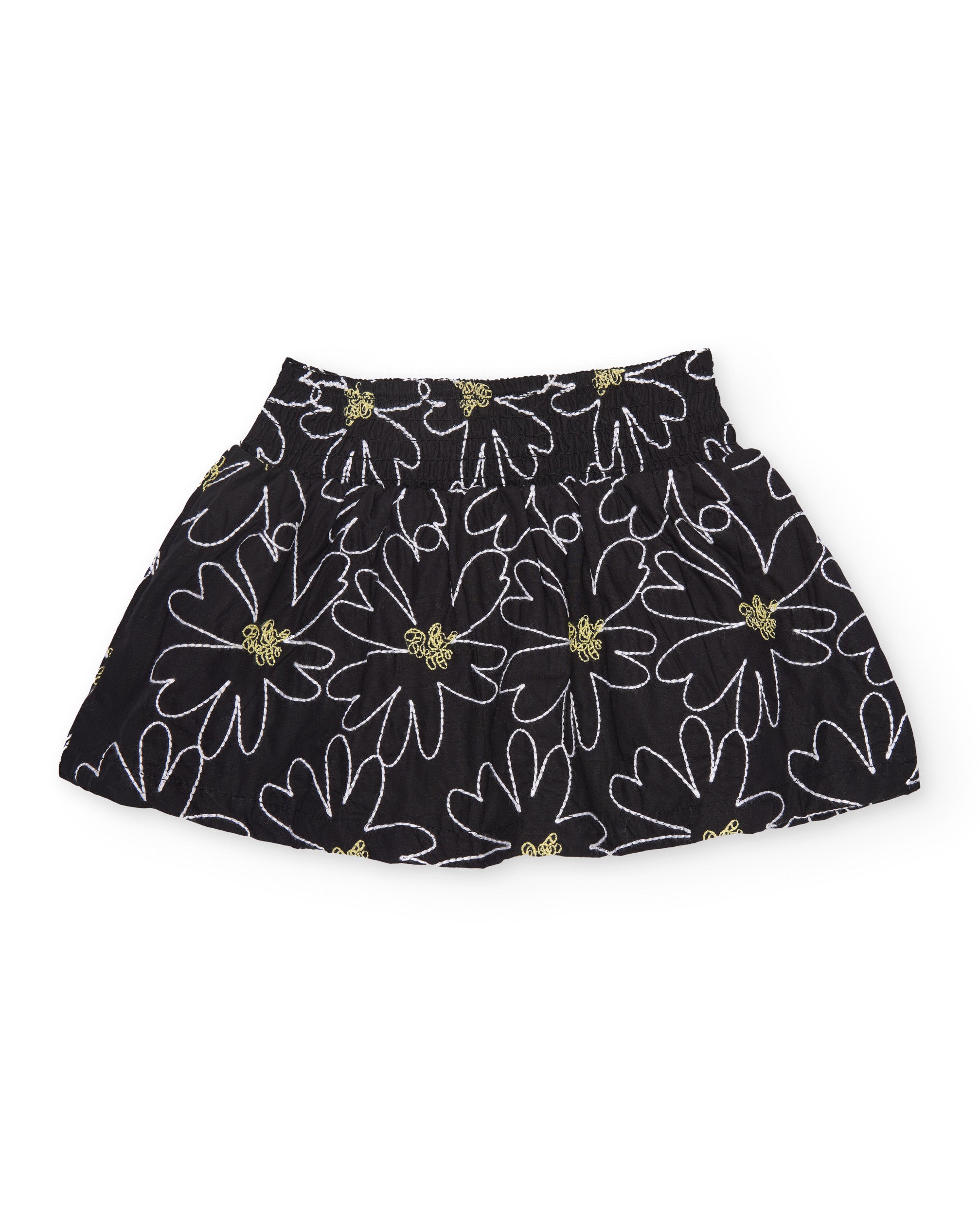 Falda de niña de plana con bordado floral - Tuc tuc - Negro Negro-2