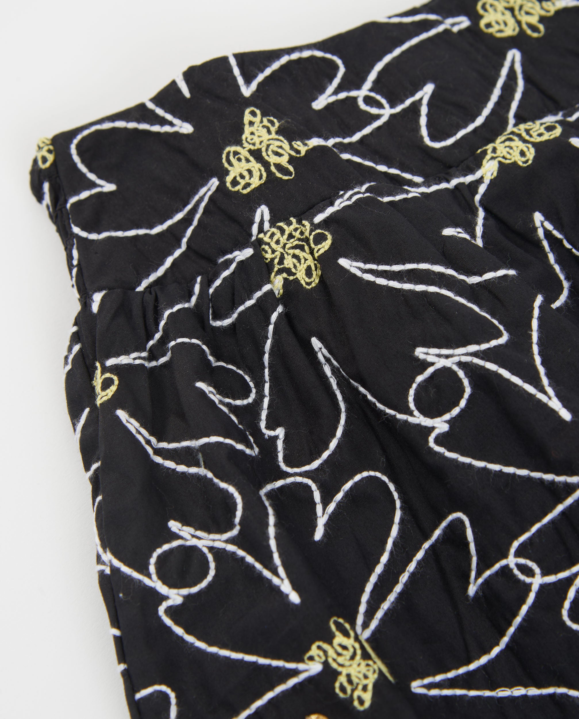 Falda de niña de plana con bordado floral - Tuc tuc - Negro Negro-4