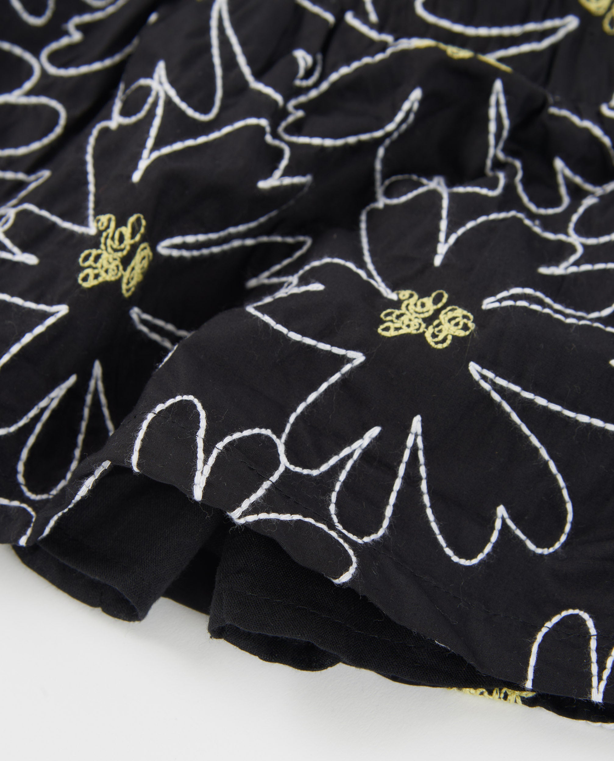 Falda de niña de plana con bordado floral - Tuc tuc - Negro Negro-5