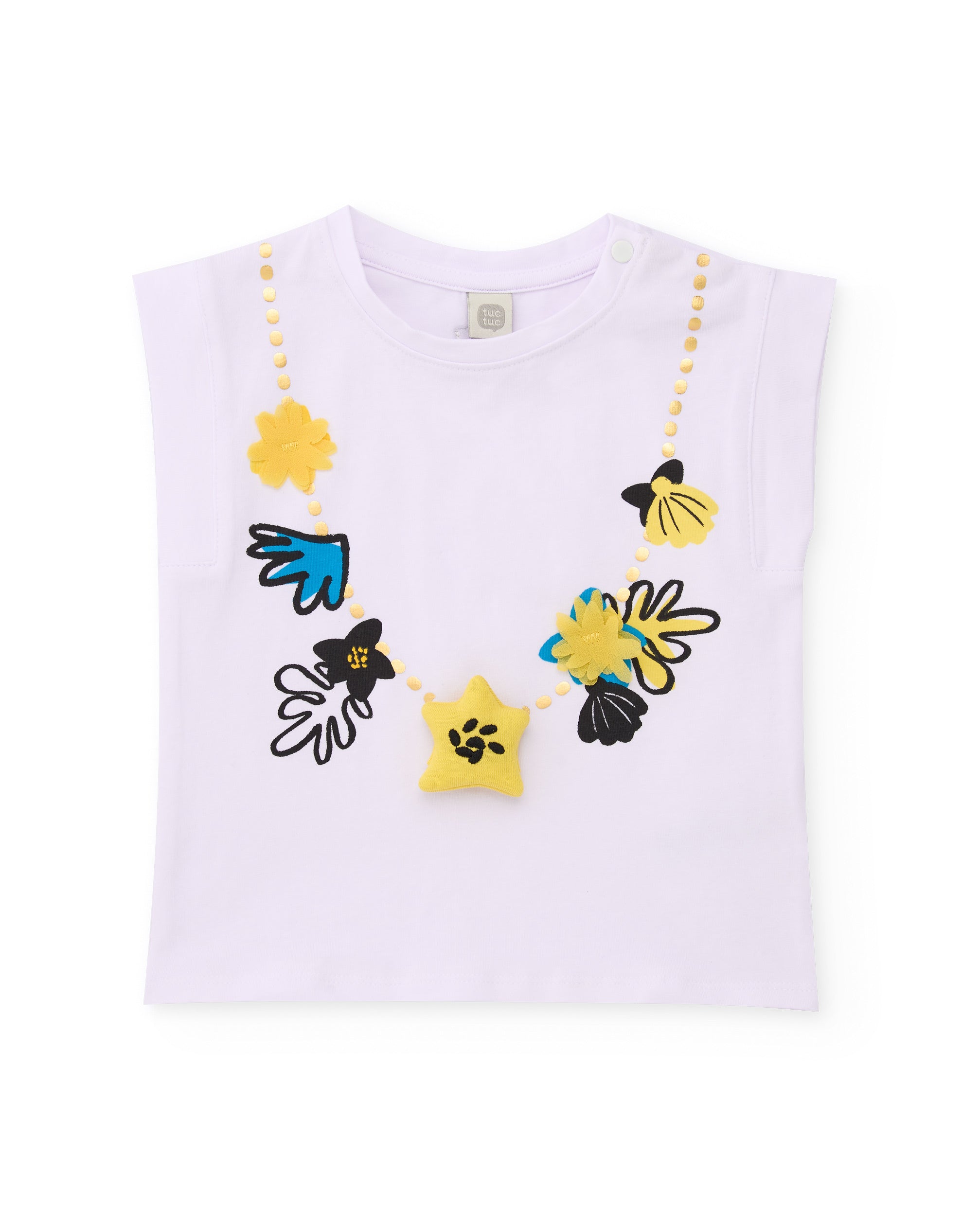 Imagen 3 de Camiseta de niña de punto sin mangas - Tuc tuc - Blanco Blanco