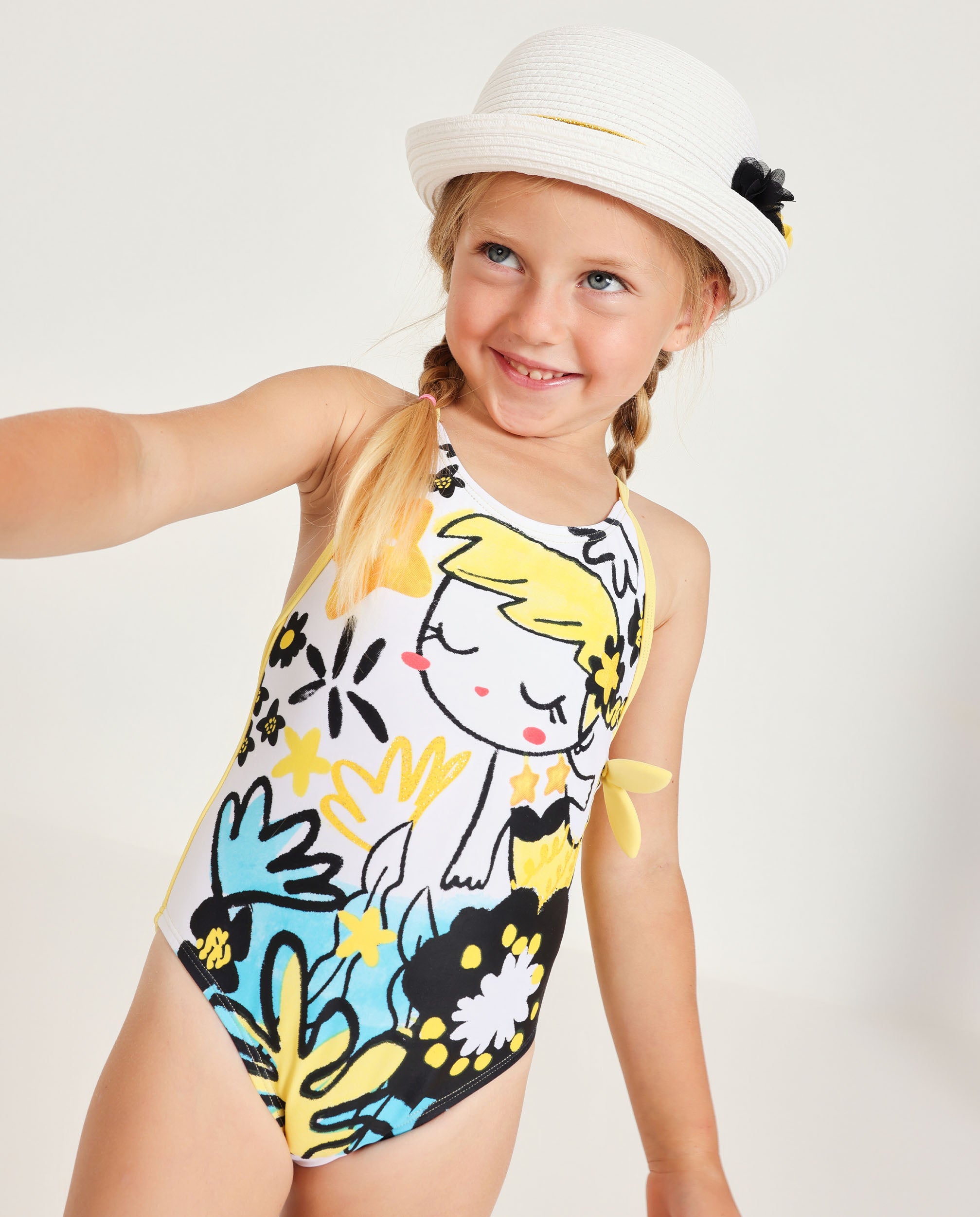 Bañador de niña de punto con detalle lateral - Tuc tuc - Amarillo Amarillo-2