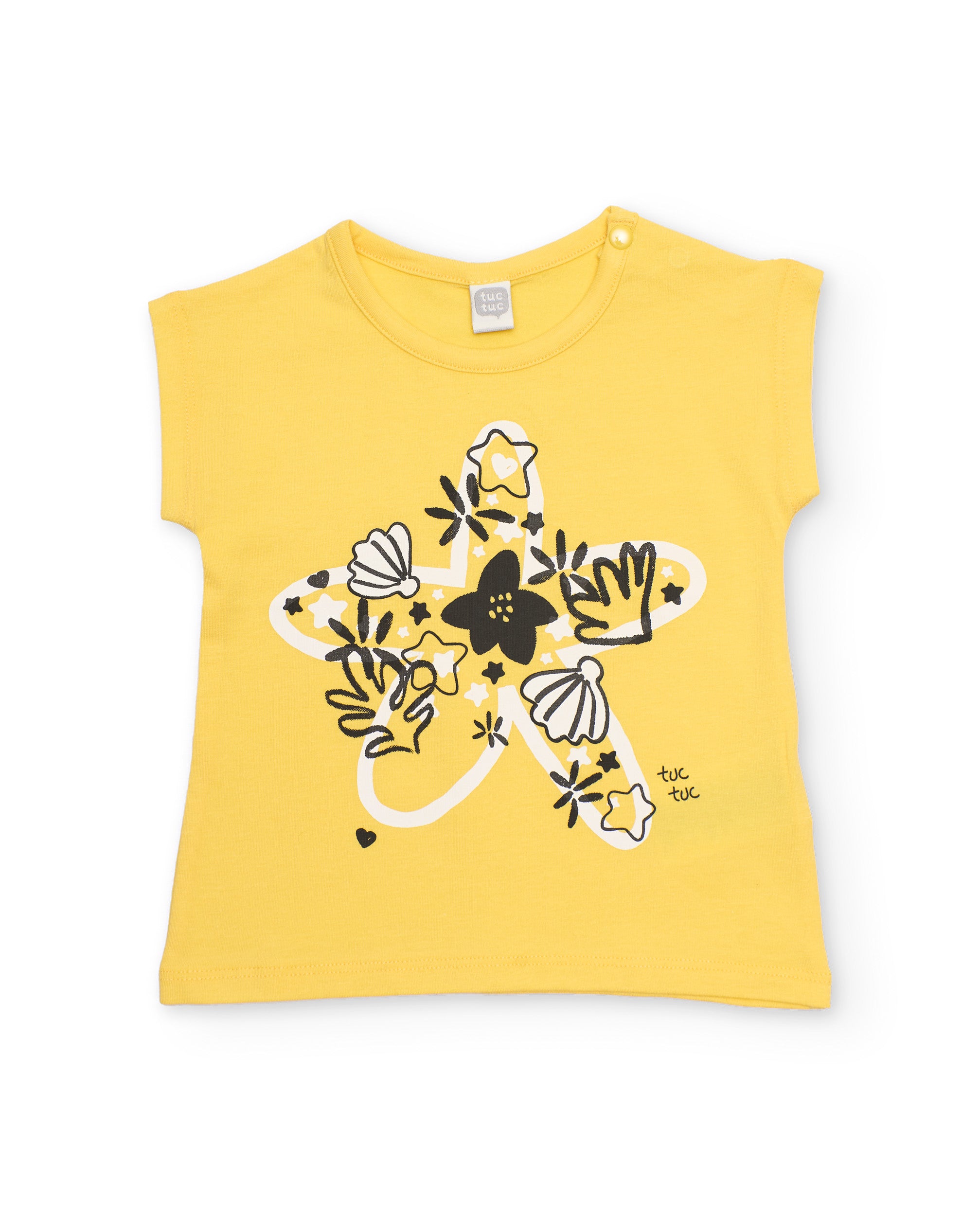 Imagen 1 de Camiseta de niña de punto con diseño estrellas de mar Amarillo