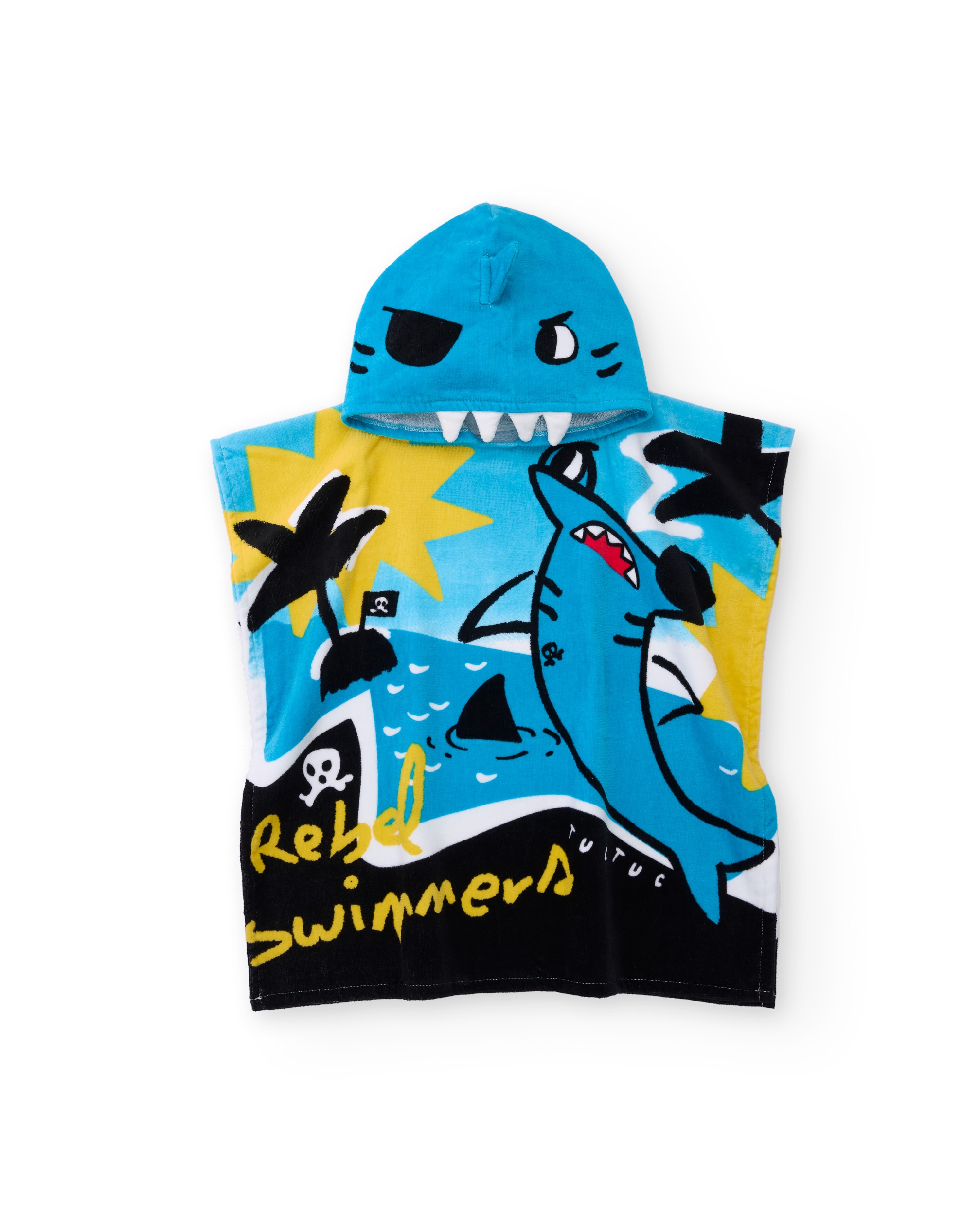 Imagen 0 de Toalla poncho de niño de punto con capucha Azul