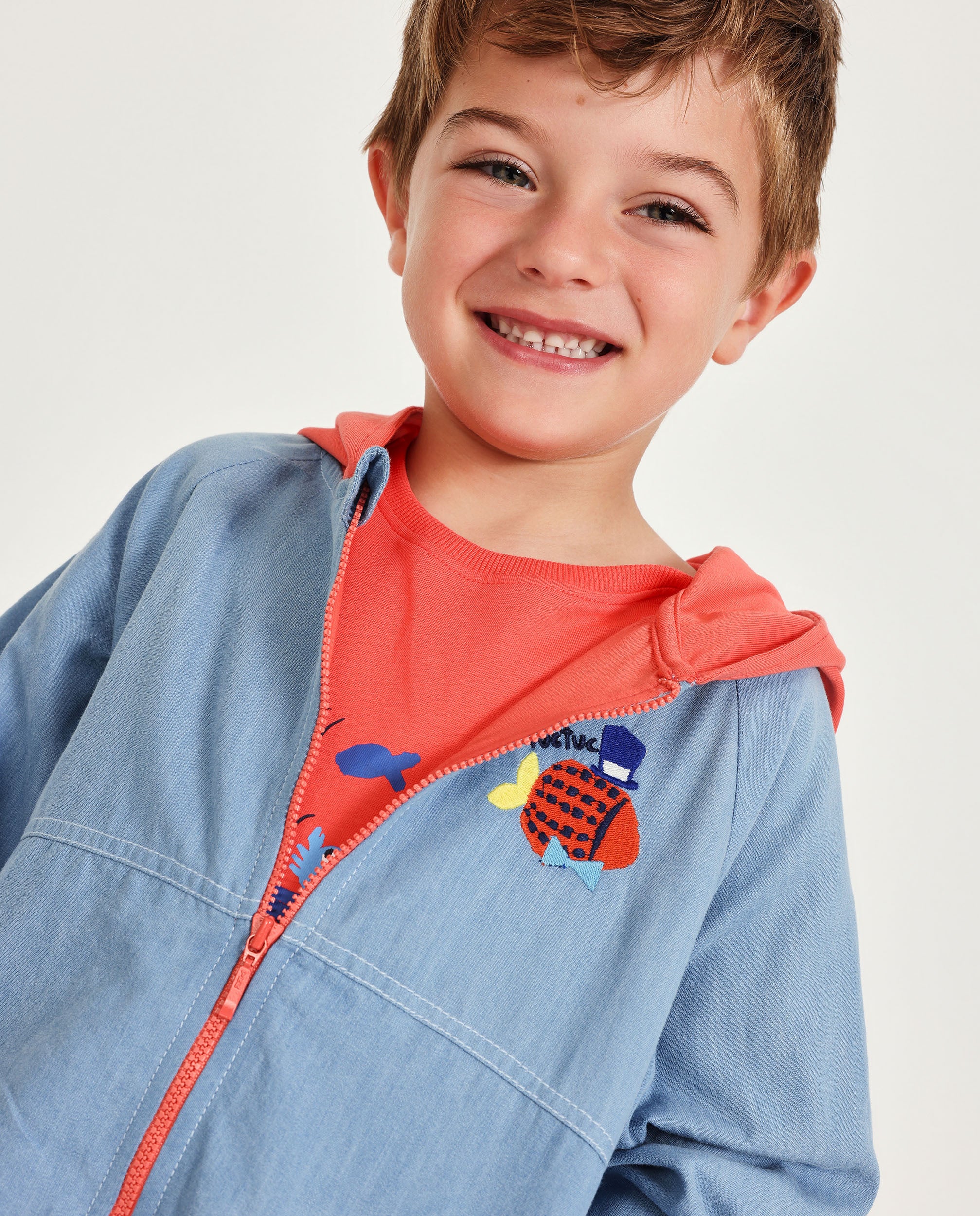 Chaqueta de niño de plana y denim suave - Tuc tuc - Azul Azul-2
