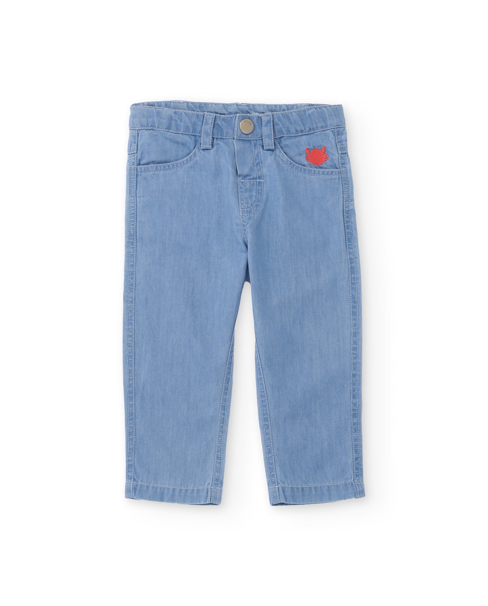 Imagen 0 de Pantalones de niño de plana y denim suave Azul