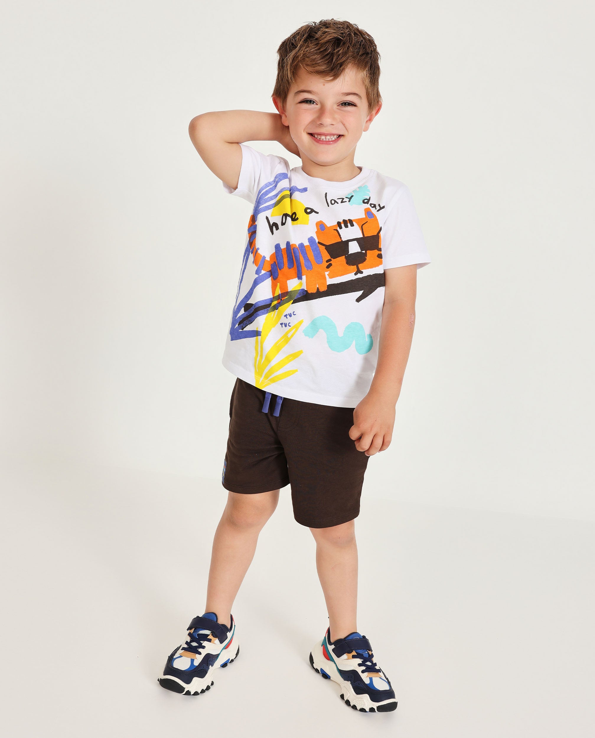 Conjunto de niño de punto y gráfico de tigre - Tuc tuc - Blanco Blanco-2