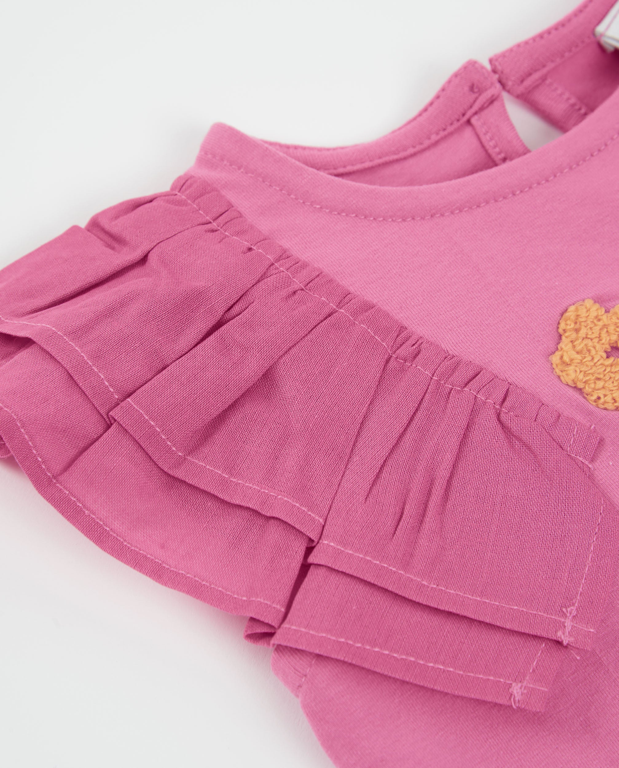 Imagen 5 de Camiseta de niña de punto con volante lateral - Tuc tuc - Rosa Rosa