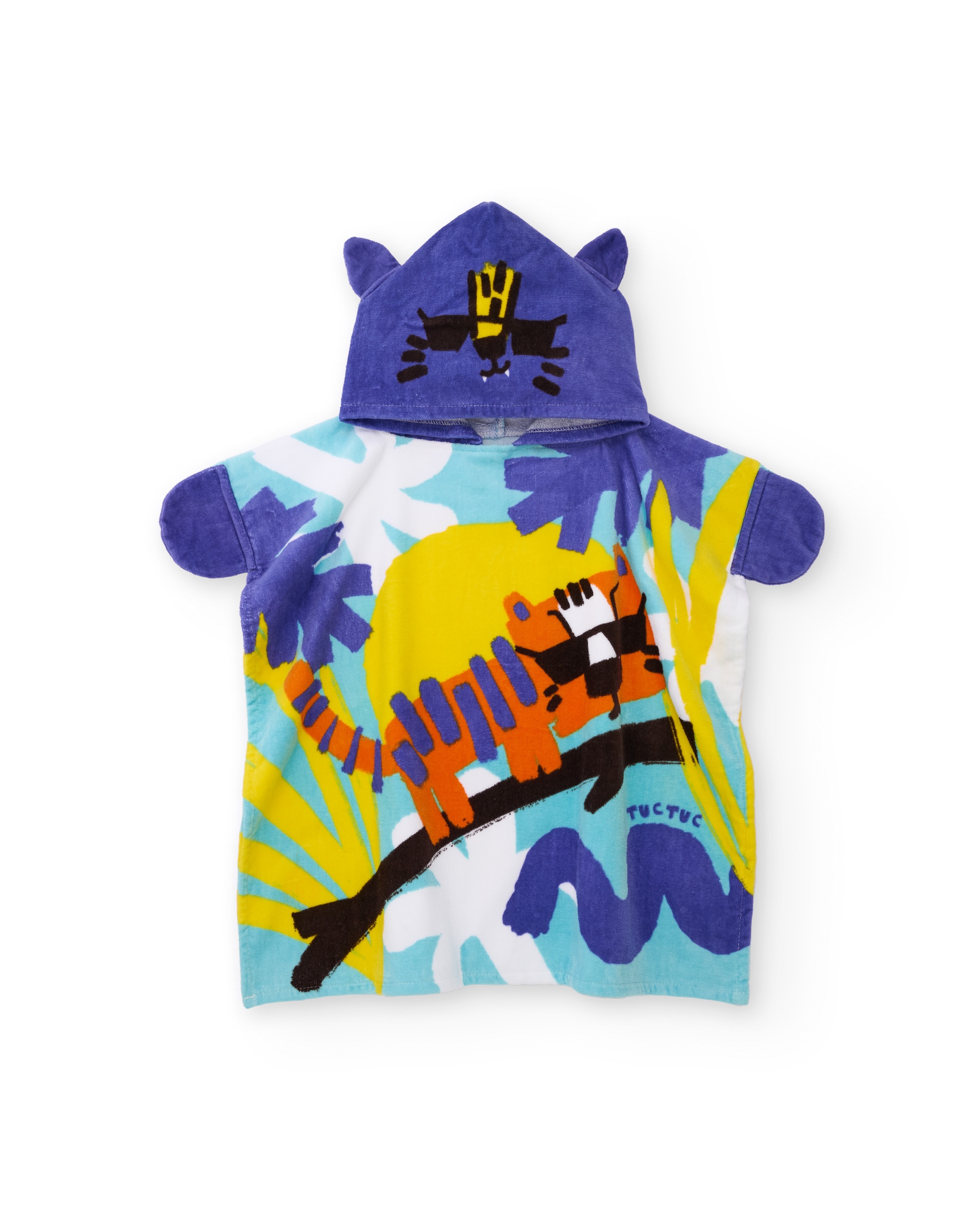 Imagen 0 de Toalla poncho de niño de punto con capucha Lila