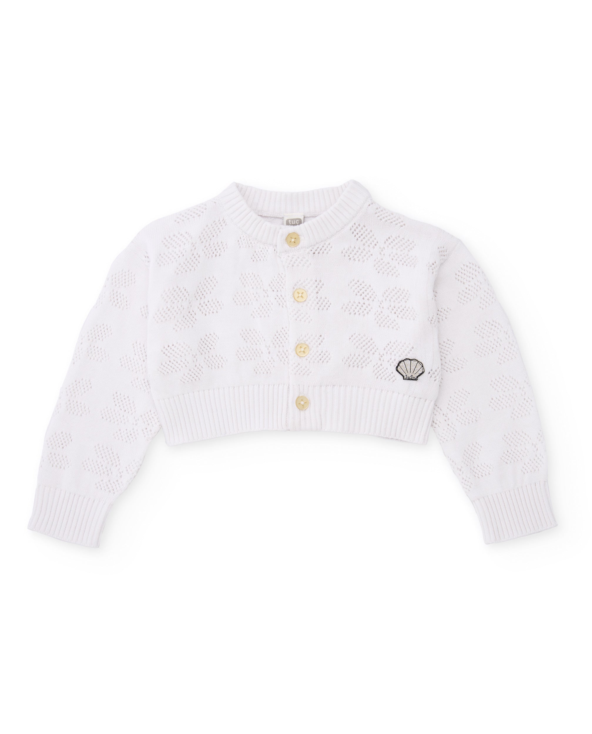 Imagen 3 de Chaqueta de niña de tricot y diseño calado - Tuc tuc - Blanco Blanco