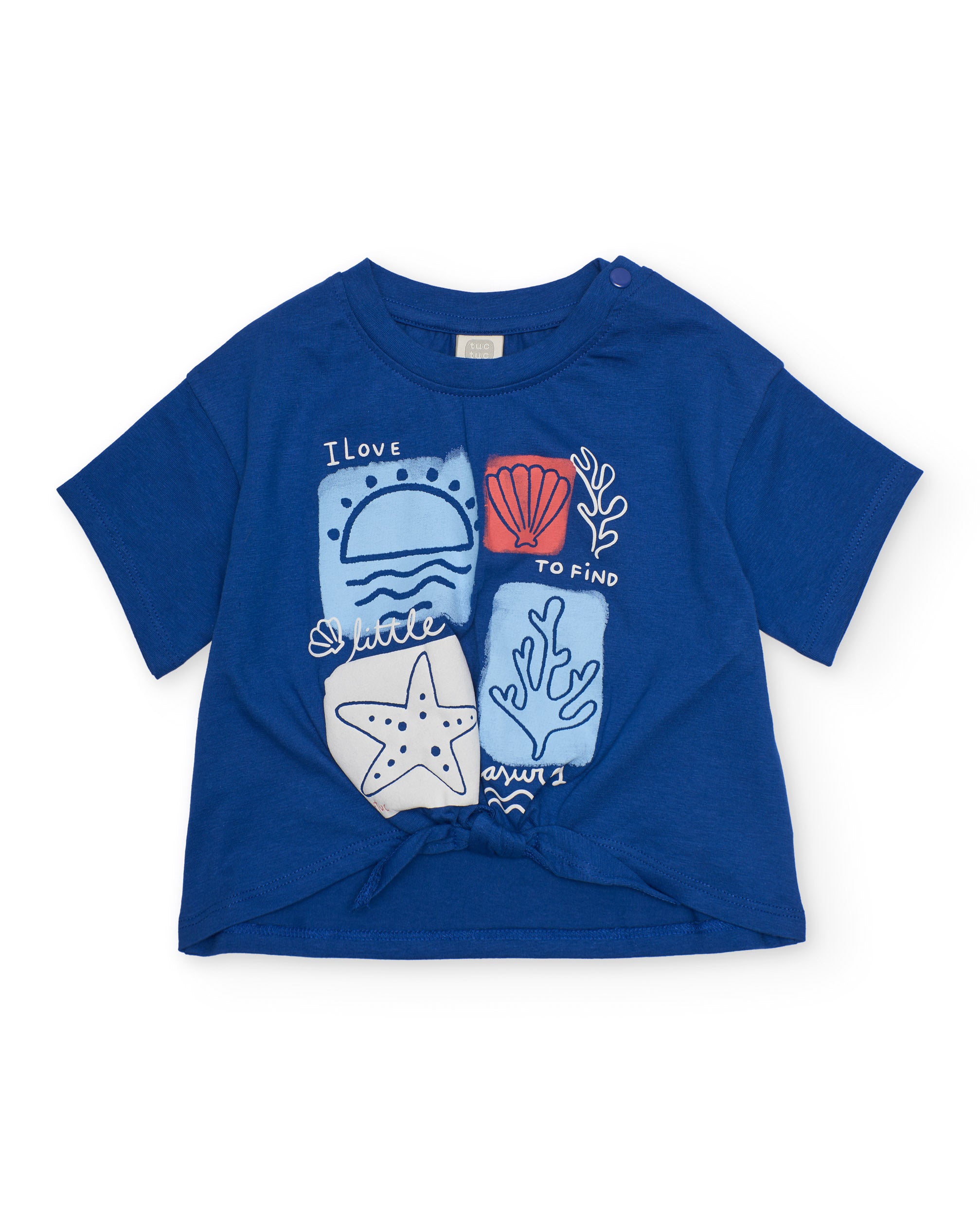 Imagen 1 de Camiseta de niña de punto y nudo decorativo en el bajo - Tuc tuc - Marino Marino
