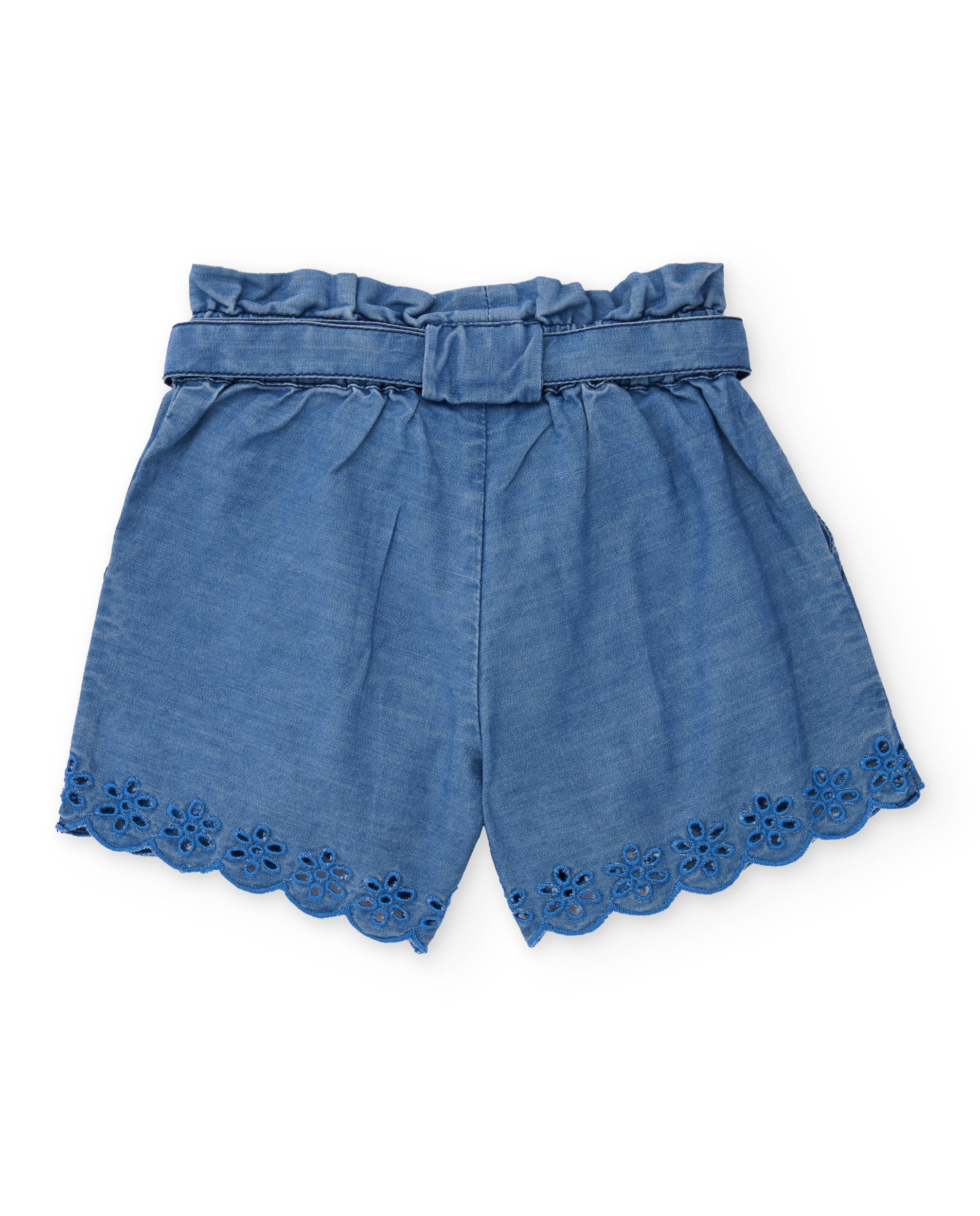 Short de niña de plana con bordados florales - Tuc tuc - Azul denim Azul denim-3