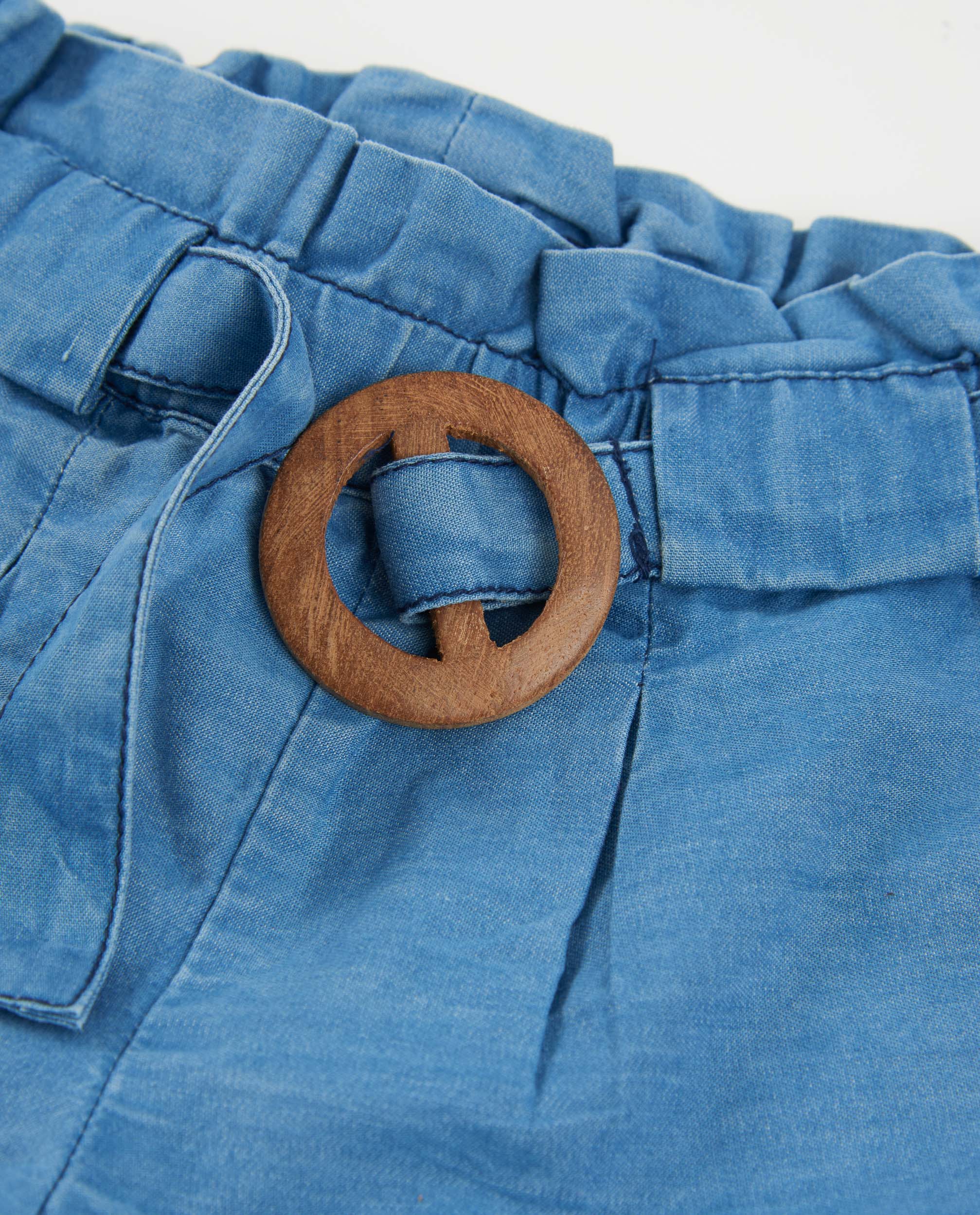 Short de niña de plana con bordados florales - Tuc tuc - Azul denim Azul denim-2