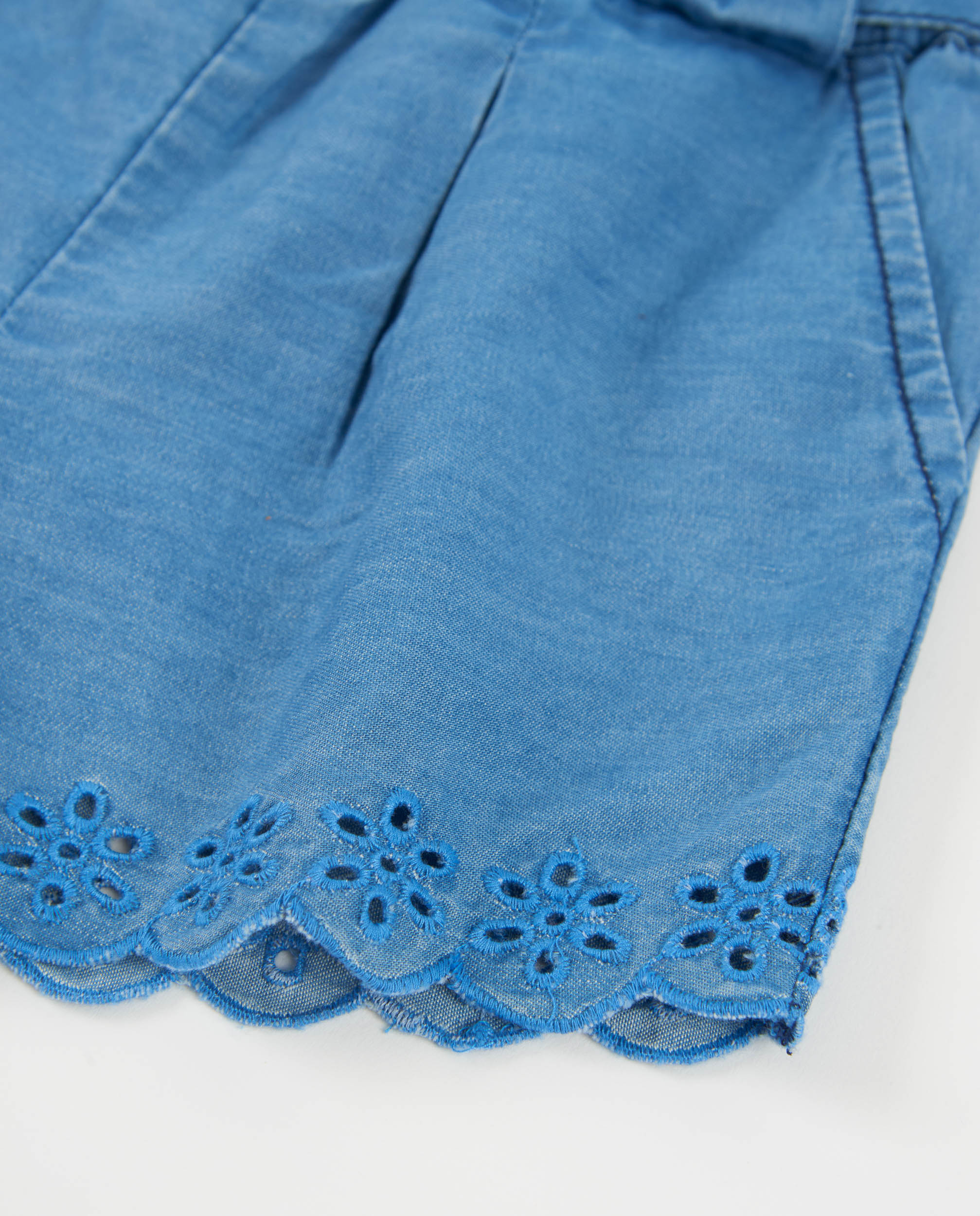 Short de niña de plana con bordados florales - Tuc tuc - Azul denim Azul denim-4