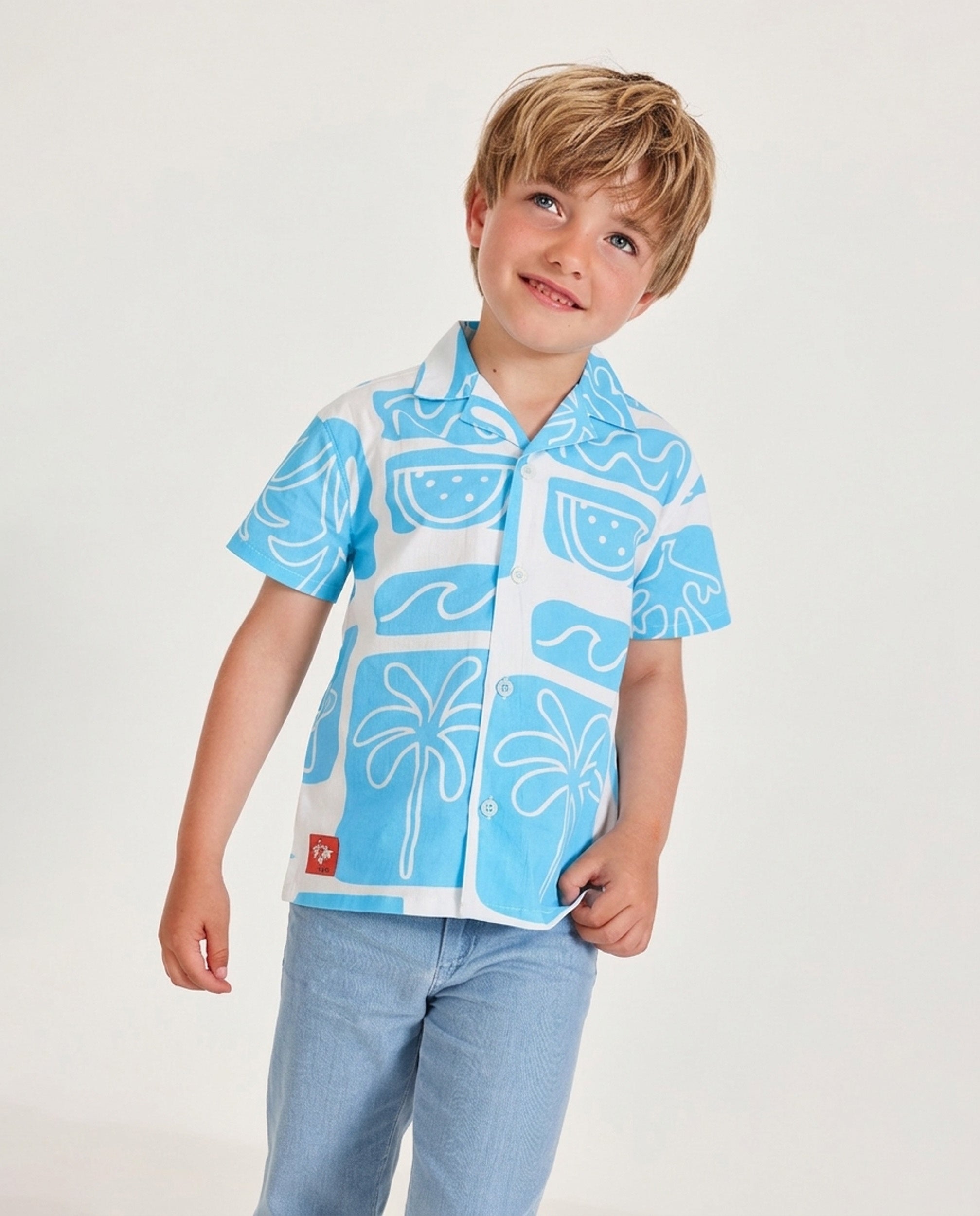 Camisa de niño de plana con tejido ligero - Tuc tuc - Blanco Blanco-1