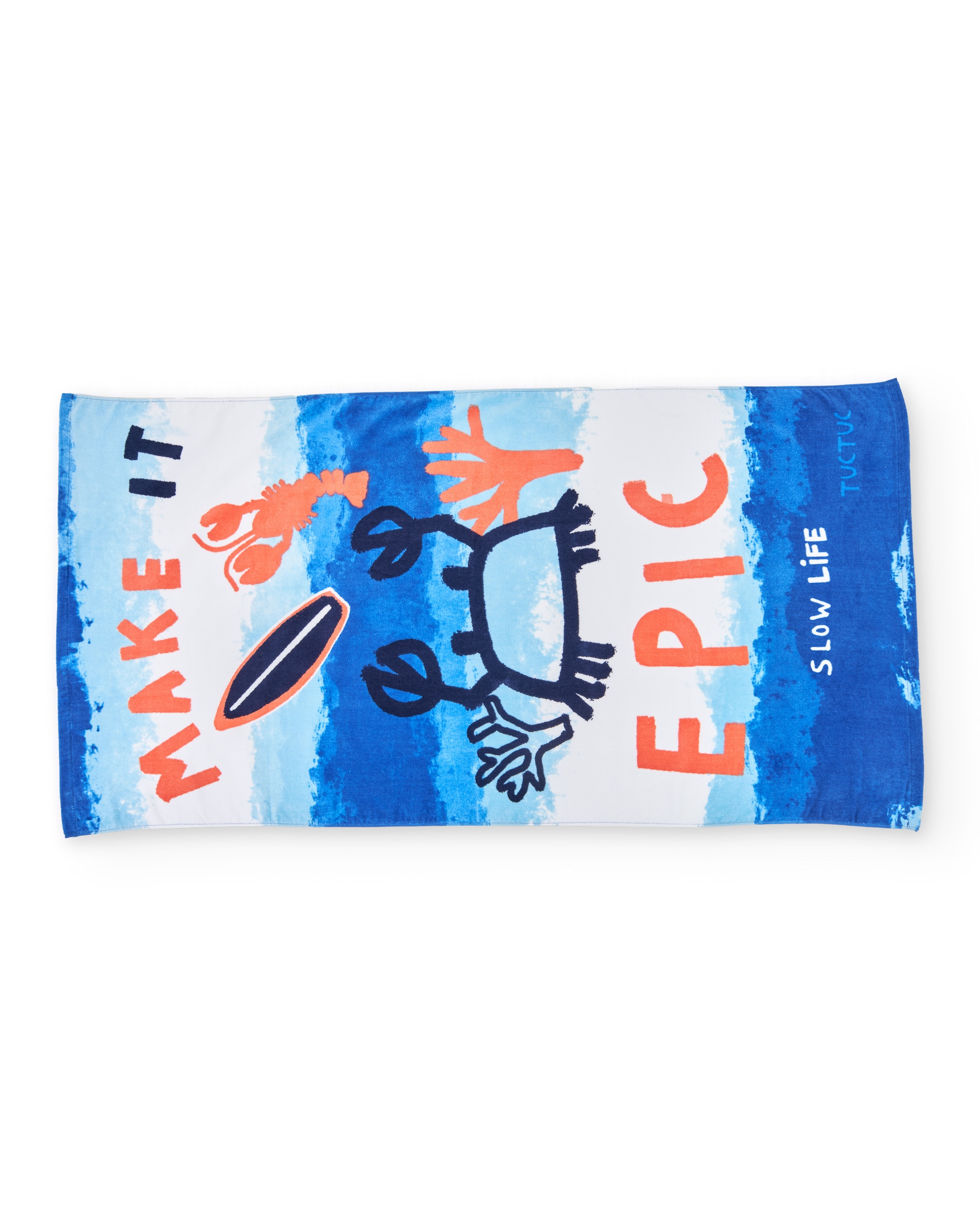 Imagen 0 de Toalla de niño de punto y estampado cangrejo Azul