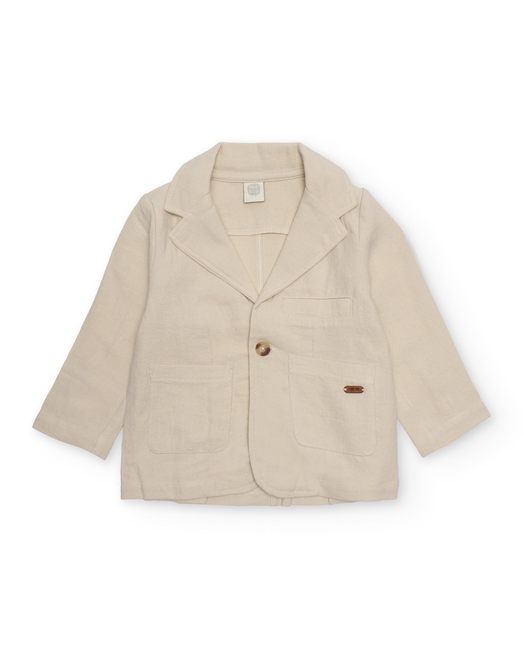 Chaqueta de bebe de plana con solapas clásicas - Tuc tuc - Beige Beige-3