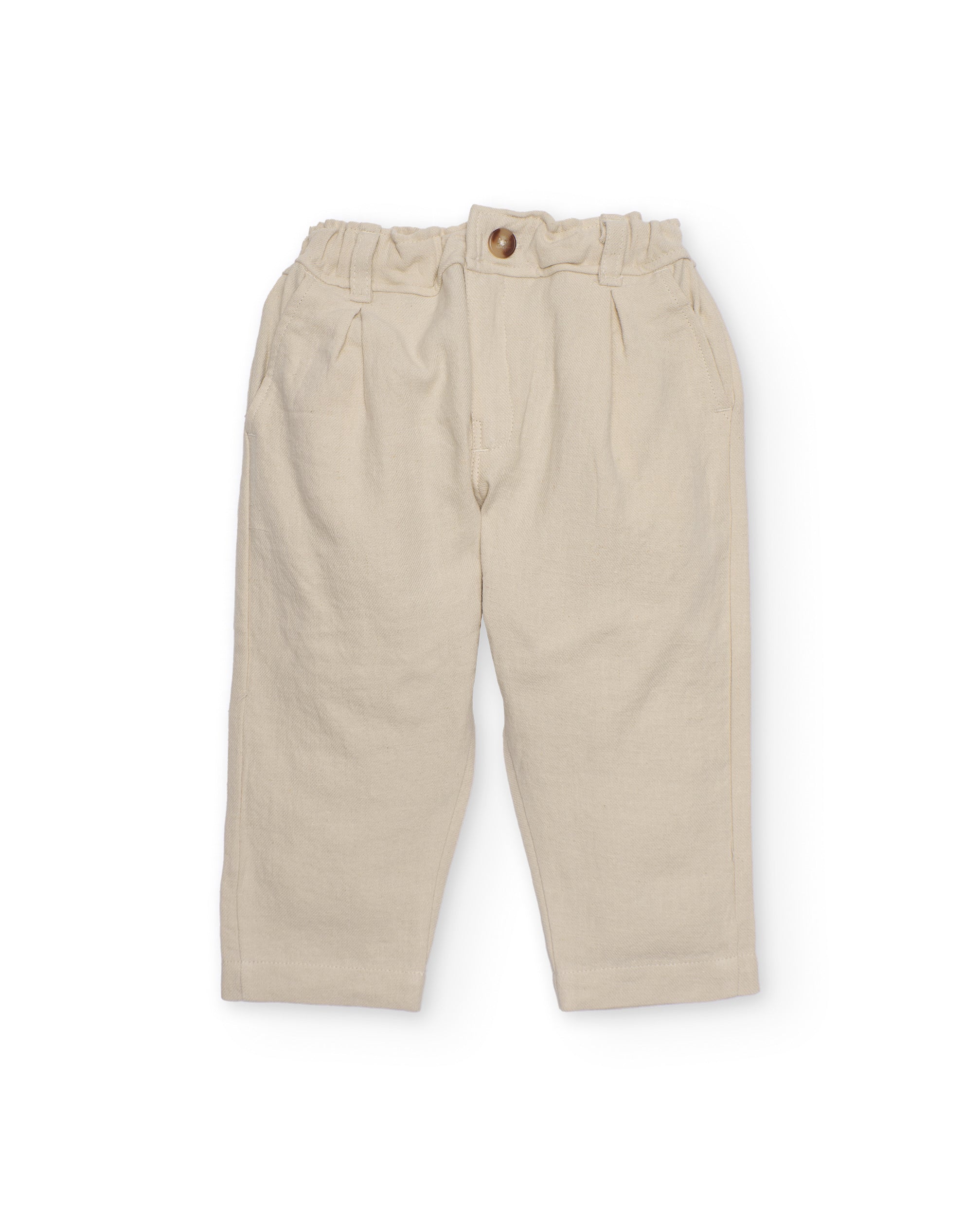Pantalones de niño de plana con cinturilla elástica - Tuc tuc - Beige Beige-1