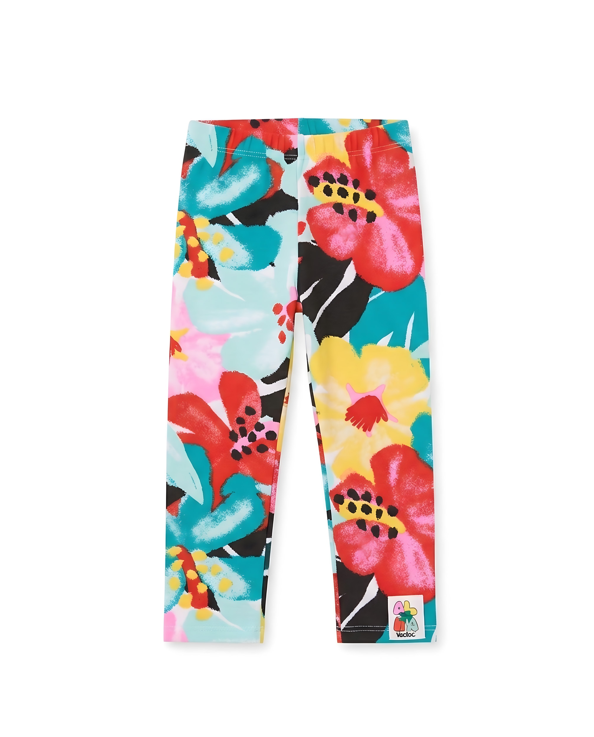Imagen 0 de Leggings de niña de punto con estampado tropical Multicolor