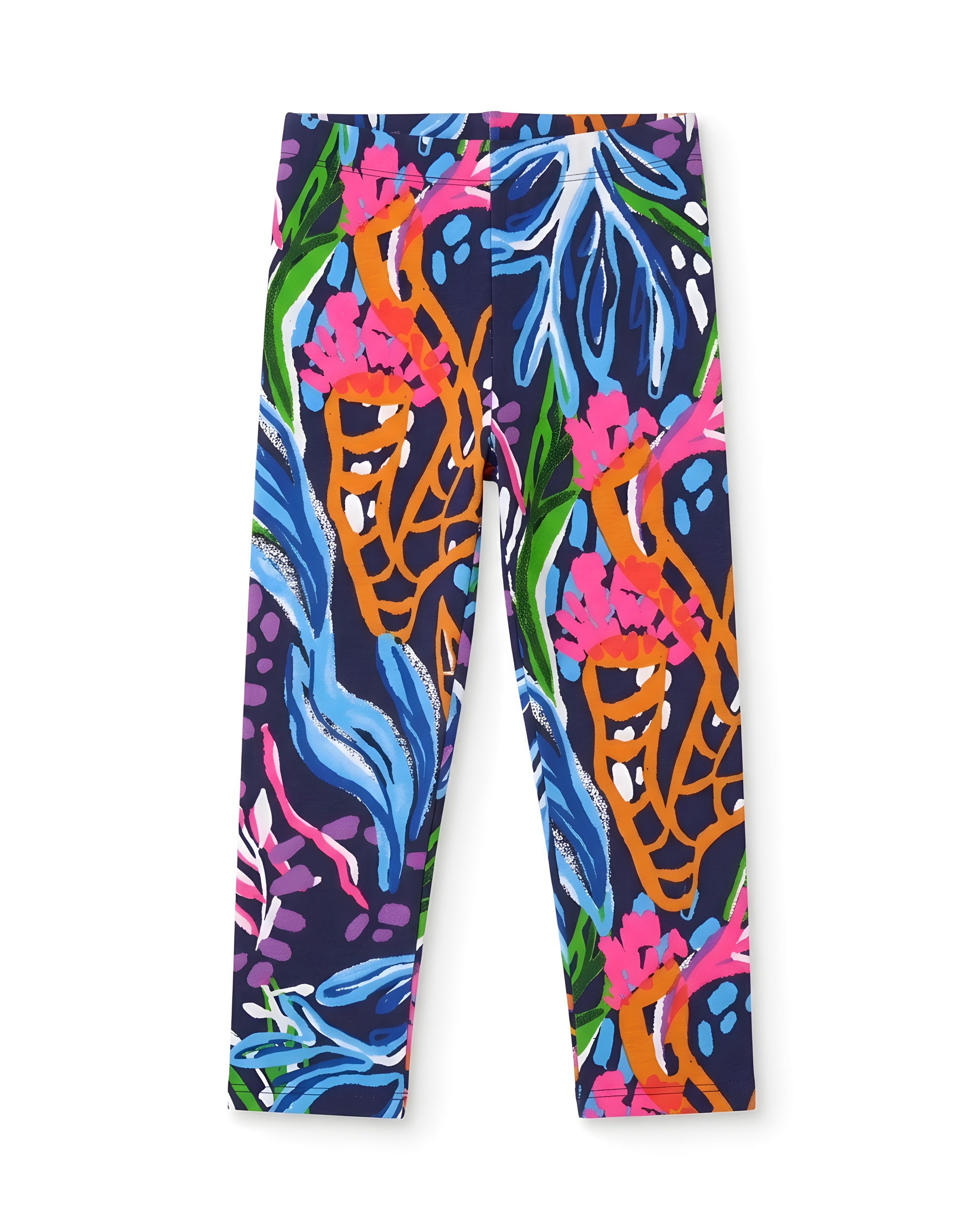 Imagen 0 de Leggings de niña de punto con estampado marino Azul