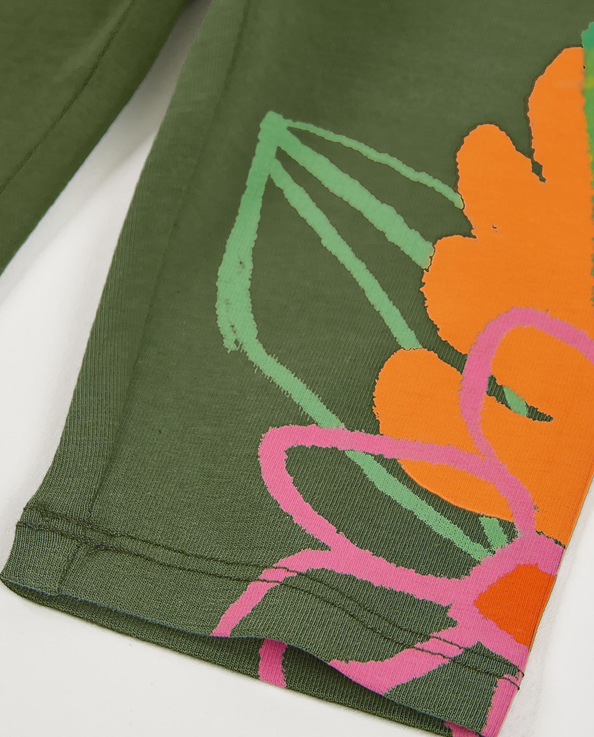 Leggings de niña de punto con detalle de flores - Tuc tuc - Verde militar Verde militar-4