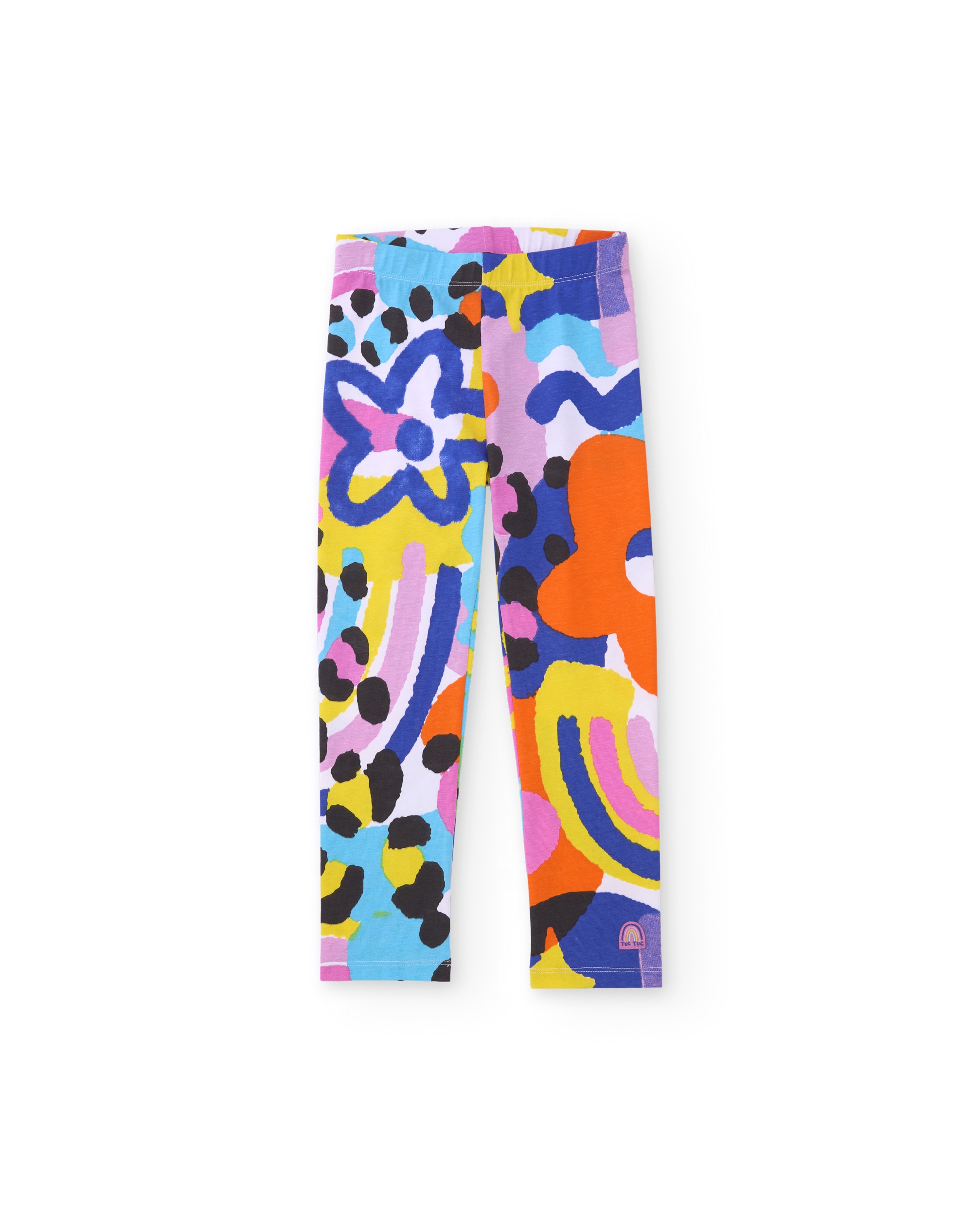 Imagen 0 de Leggings de niña de punto con estampado abstracto Multicolor