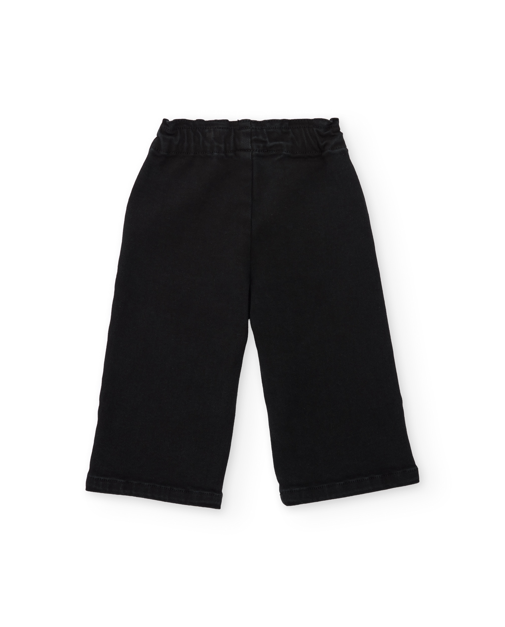 Imagen 3 de Pantalón de niña de tela plana con bordados florales - Tuc tuc - Negro Negro