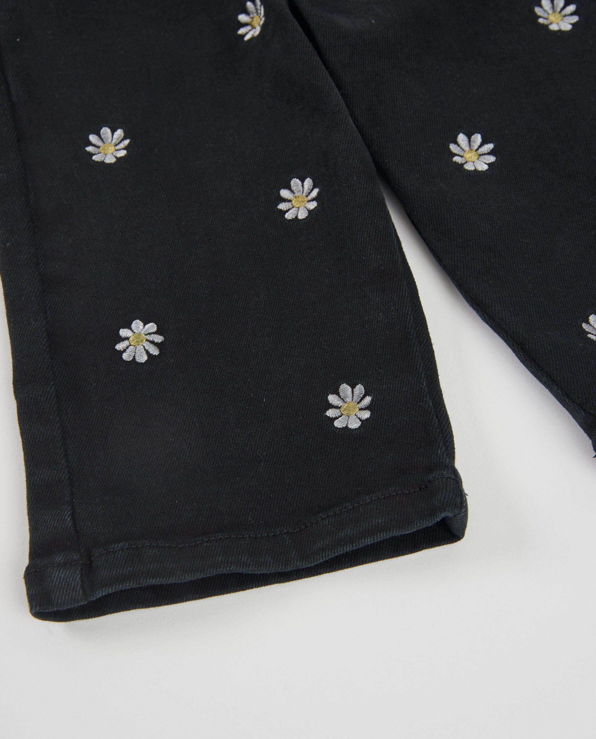 Imagen 4 de Pantalón de niña de tela plana con bordados florales - Tuc tuc - Negro Negro
