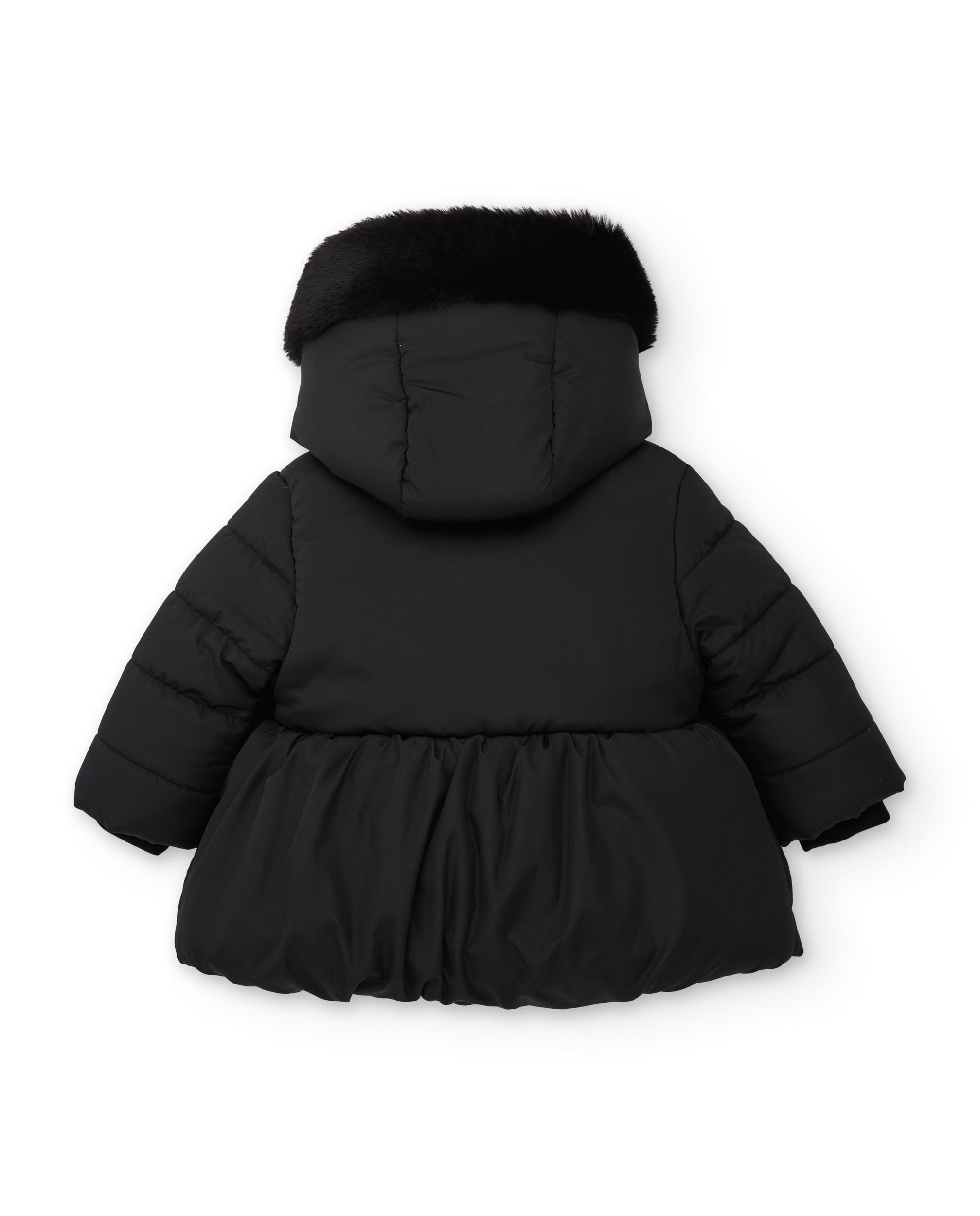 Abrigo de niña acolchado con capucha y forro de peluche - Tuc tuc - Negro Negro-3