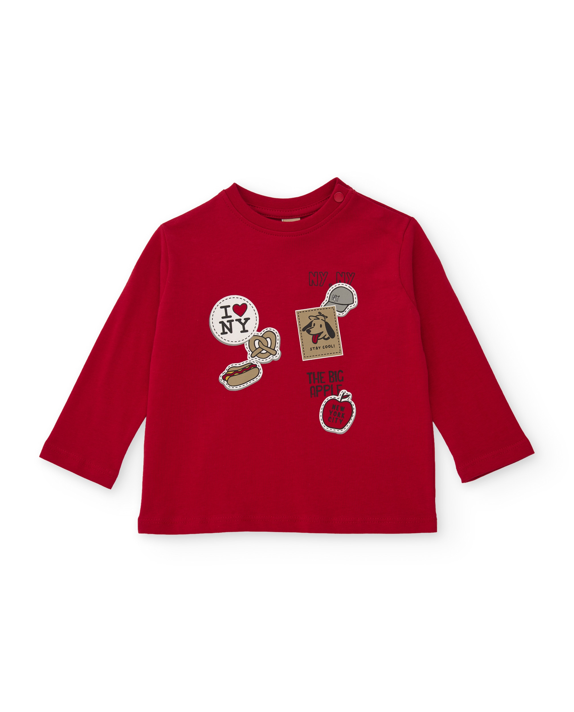 Camiseta de niño de punto suave con estampado divertido - Tuc tuc - Rojo Rojo-1