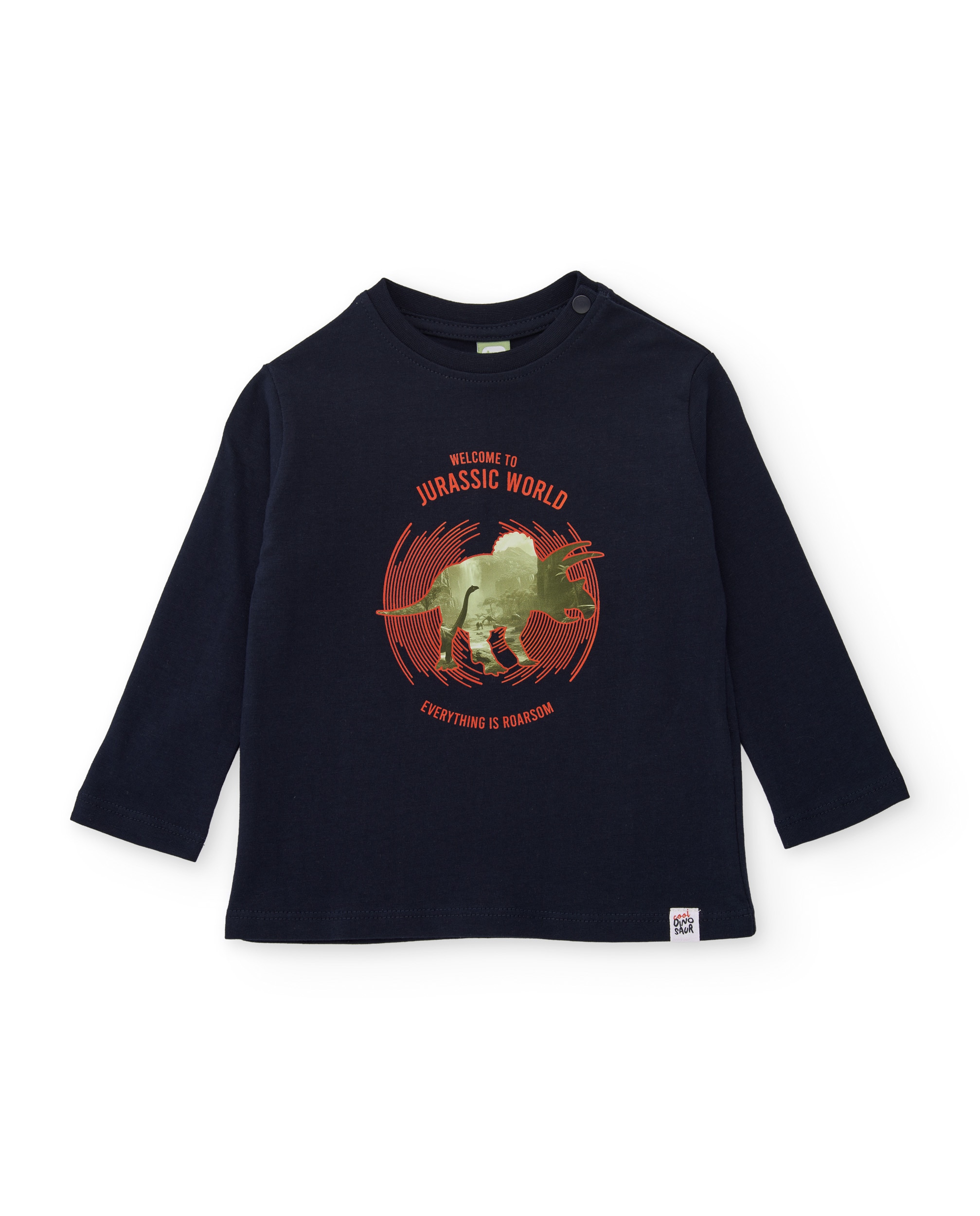Imagen 0 de Camiseta de niño de punto con estampado jurásico Azul marino