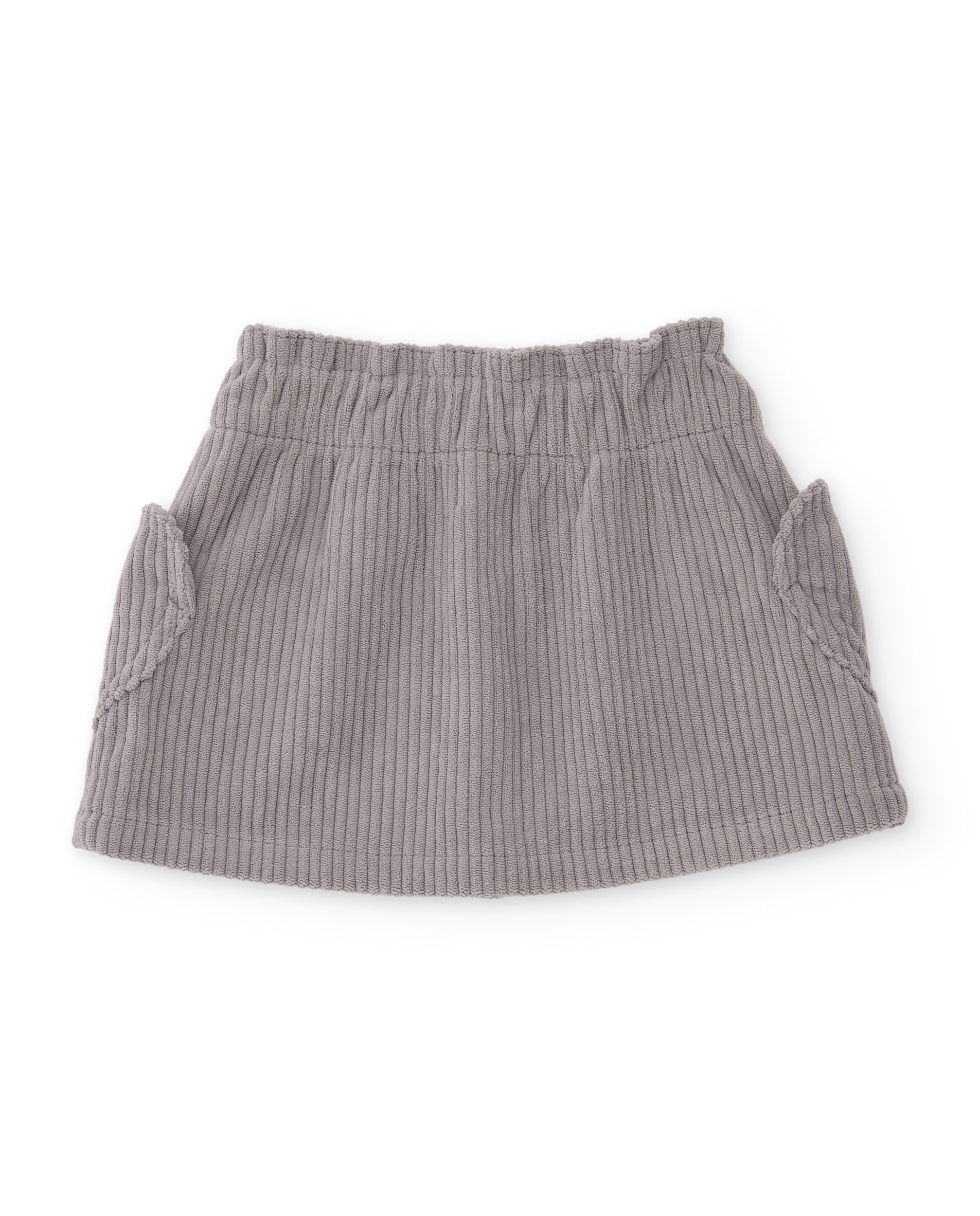 Falda de niña de canalé y botones decorativos - Tuc tuc - Gris Gris-3