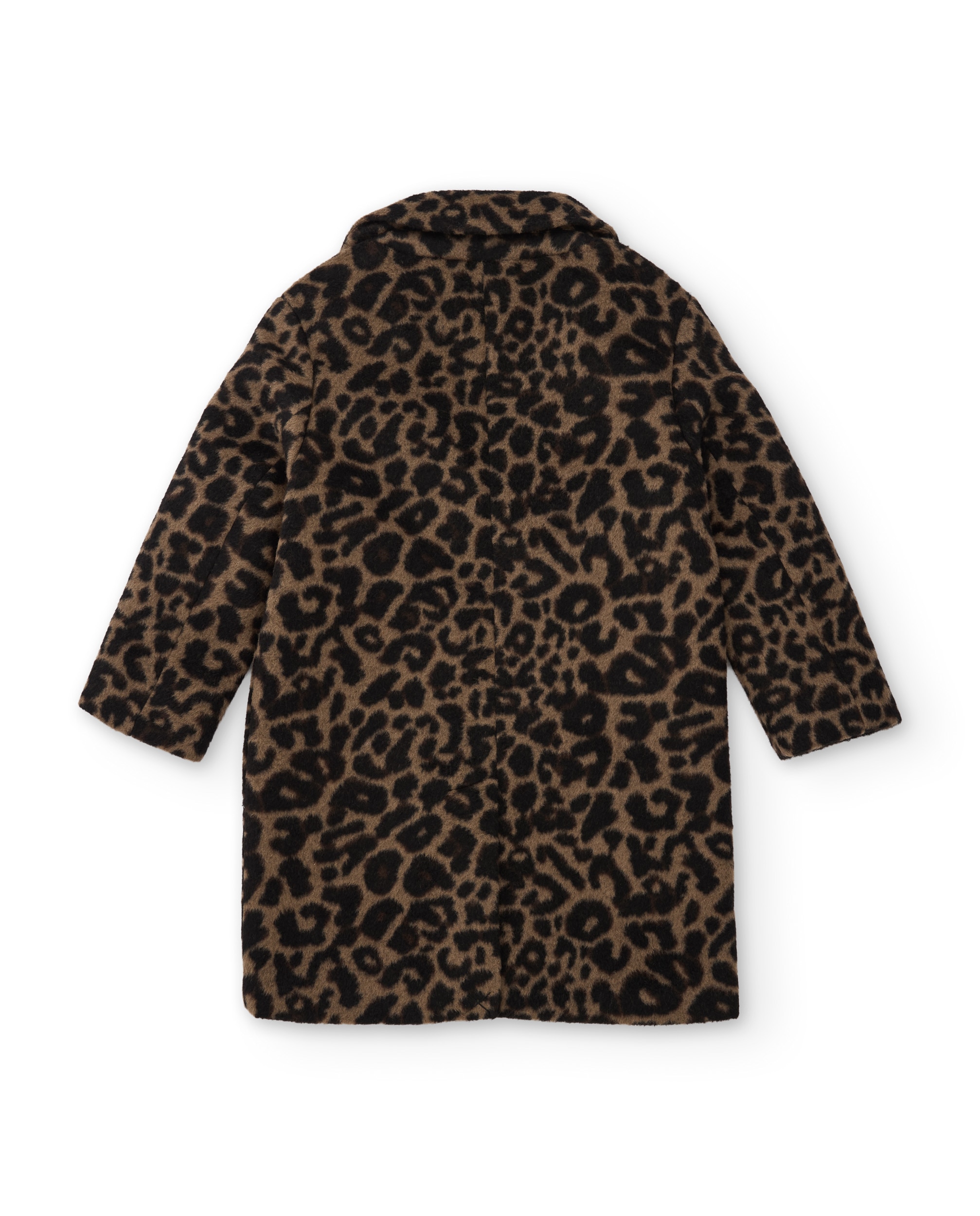 Abrigo de niña de tela plana con estampado animal print y botones - Tuc tuc - Marrón Marrón-3