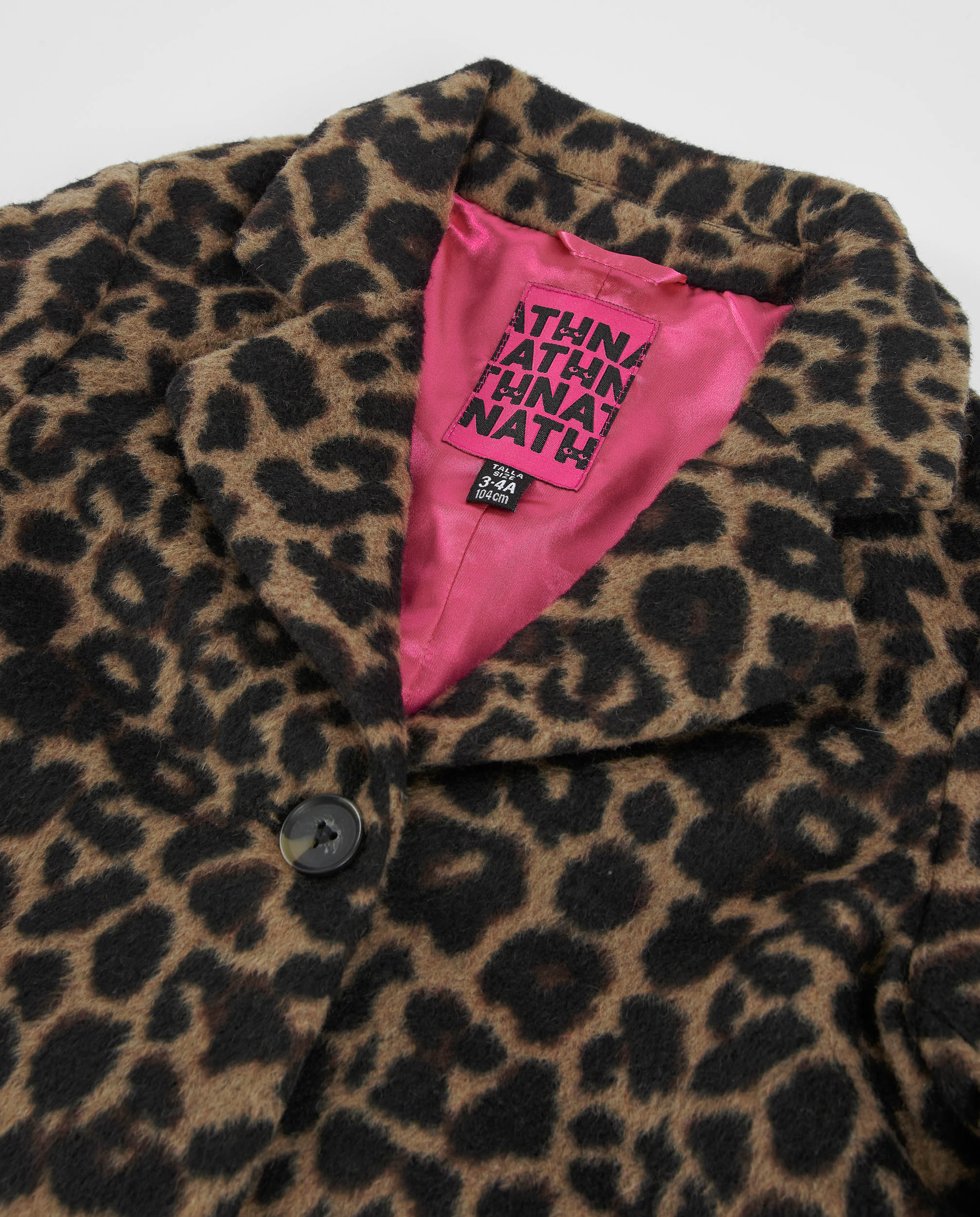 Abrigo de niña de tela plana con estampado animal print y botones - Tuc tuc - Marrón Marrón-2